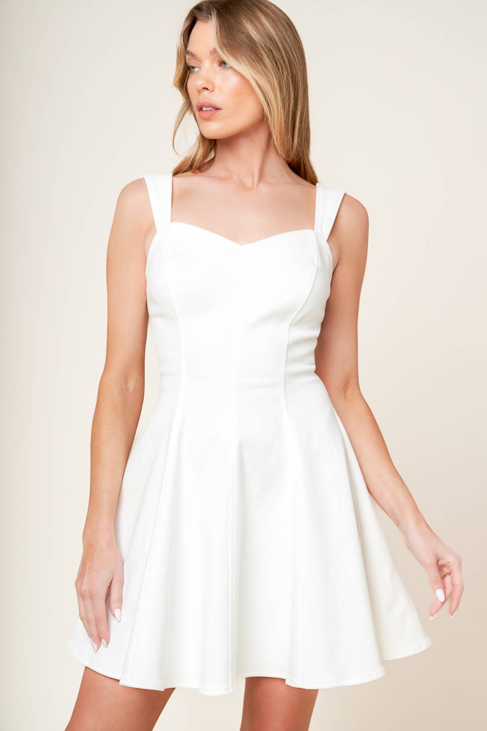Stylish White Denim Mini Dress for Women - Trendy Summer Outfit for Casual Wear, Parties & Date Nights