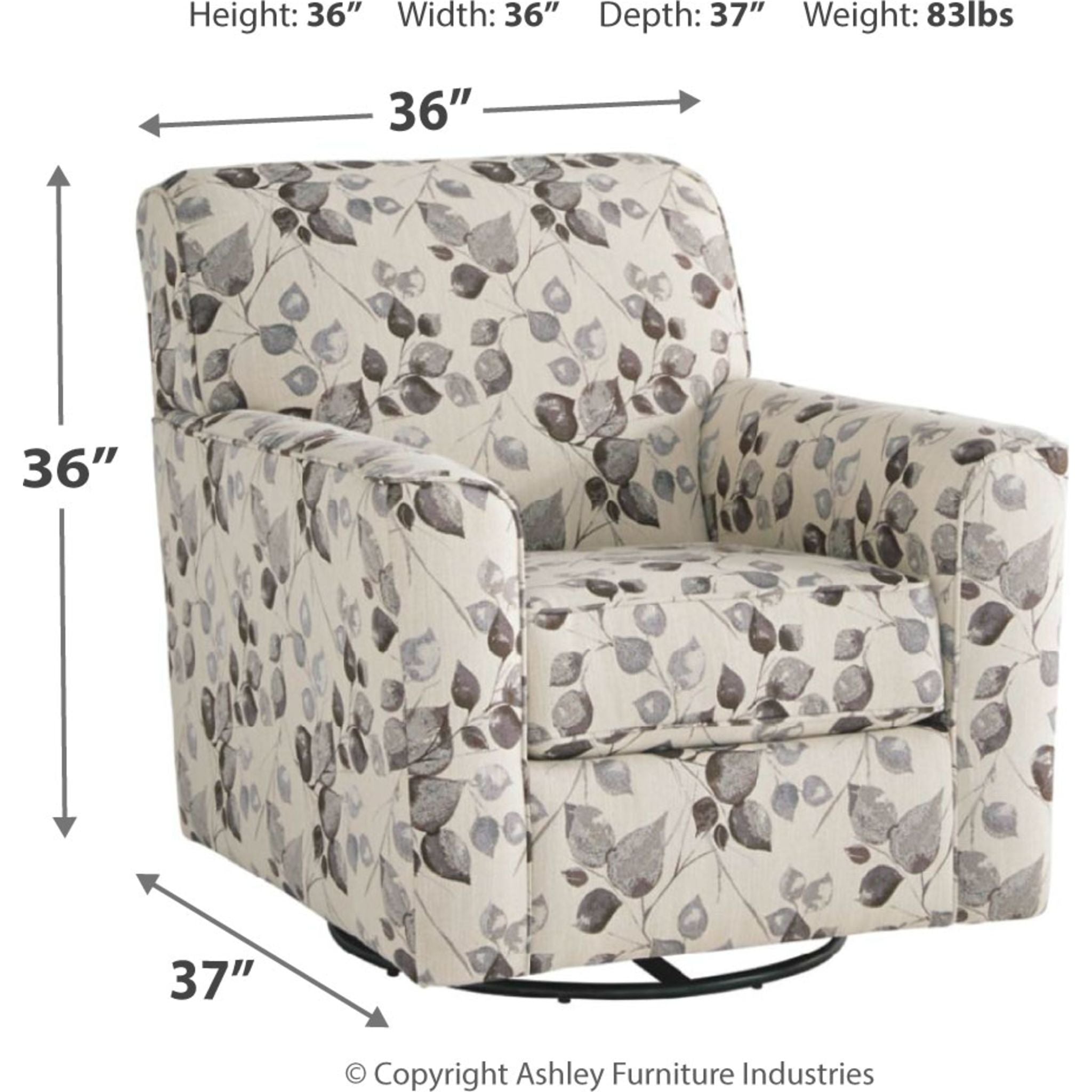 Abney Swivel Chair Platinum - 360 Degree Rotating Modern Office Chair with Ergonomic Design for Home & Workspace