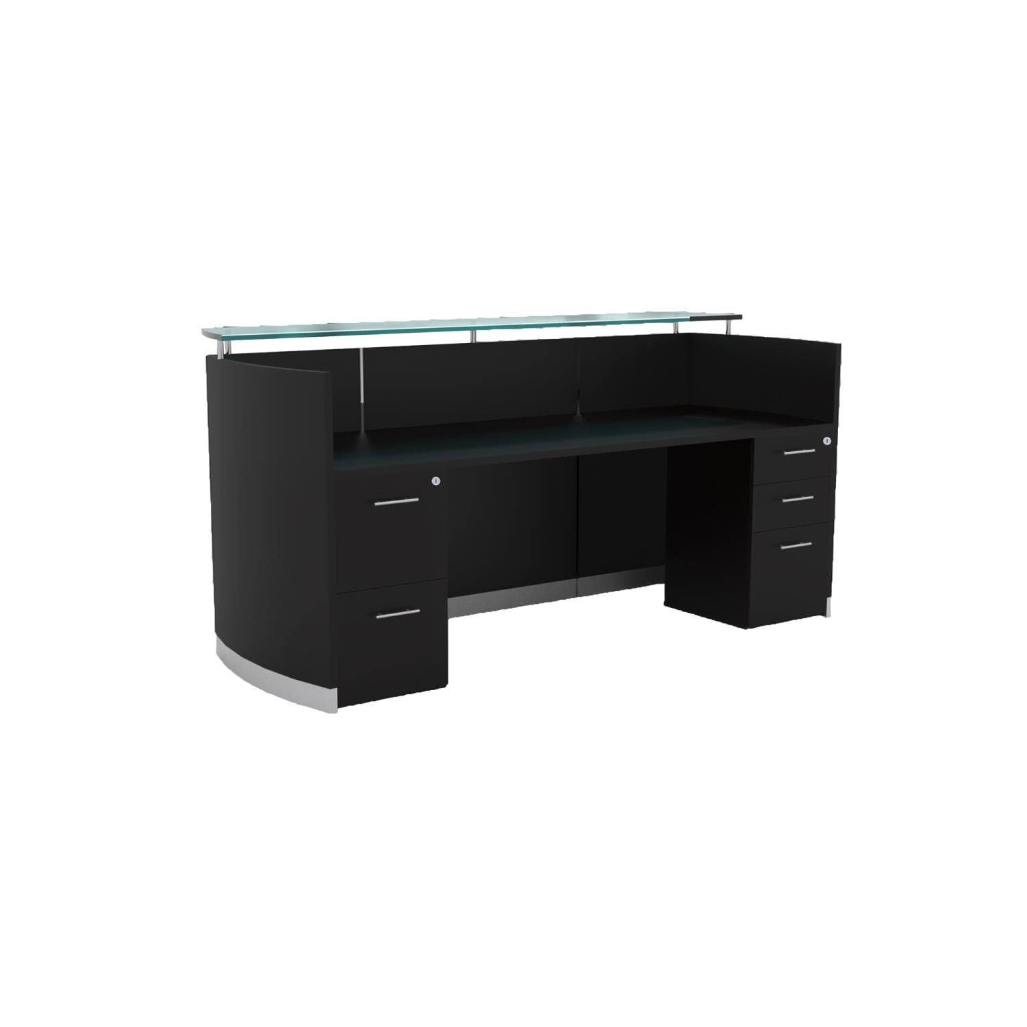 Mayline Medina Series Reception Desk with 1 Storage Box & File Pedestal - Modern Office Furniture for Professional Workspaces & Corporate Lobbies