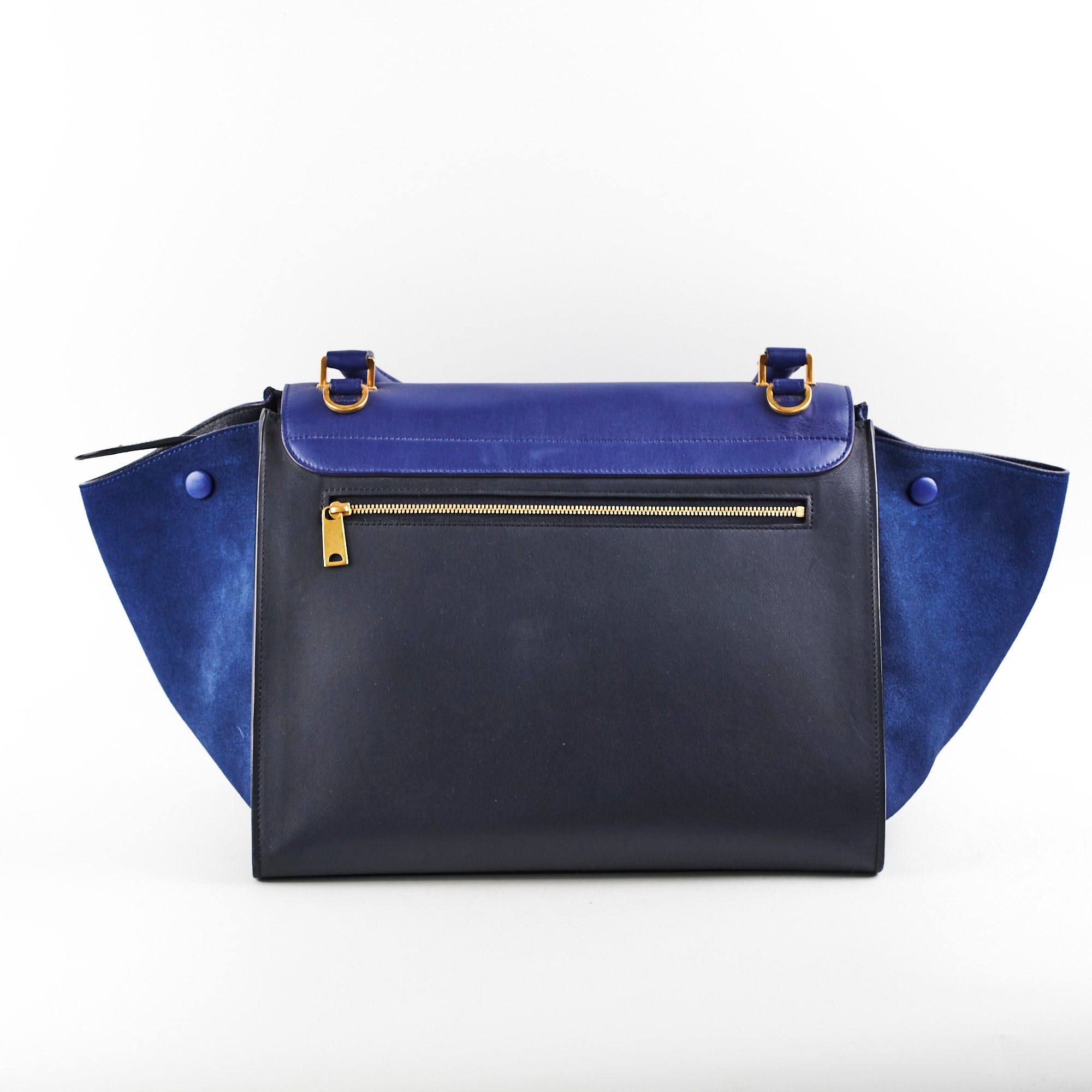 Celine Trapeze Medium Handbag in Blue/Navy - Luxury Leather Crossbody Bag for Women, Perfect for Work, Travel & Everyday Use