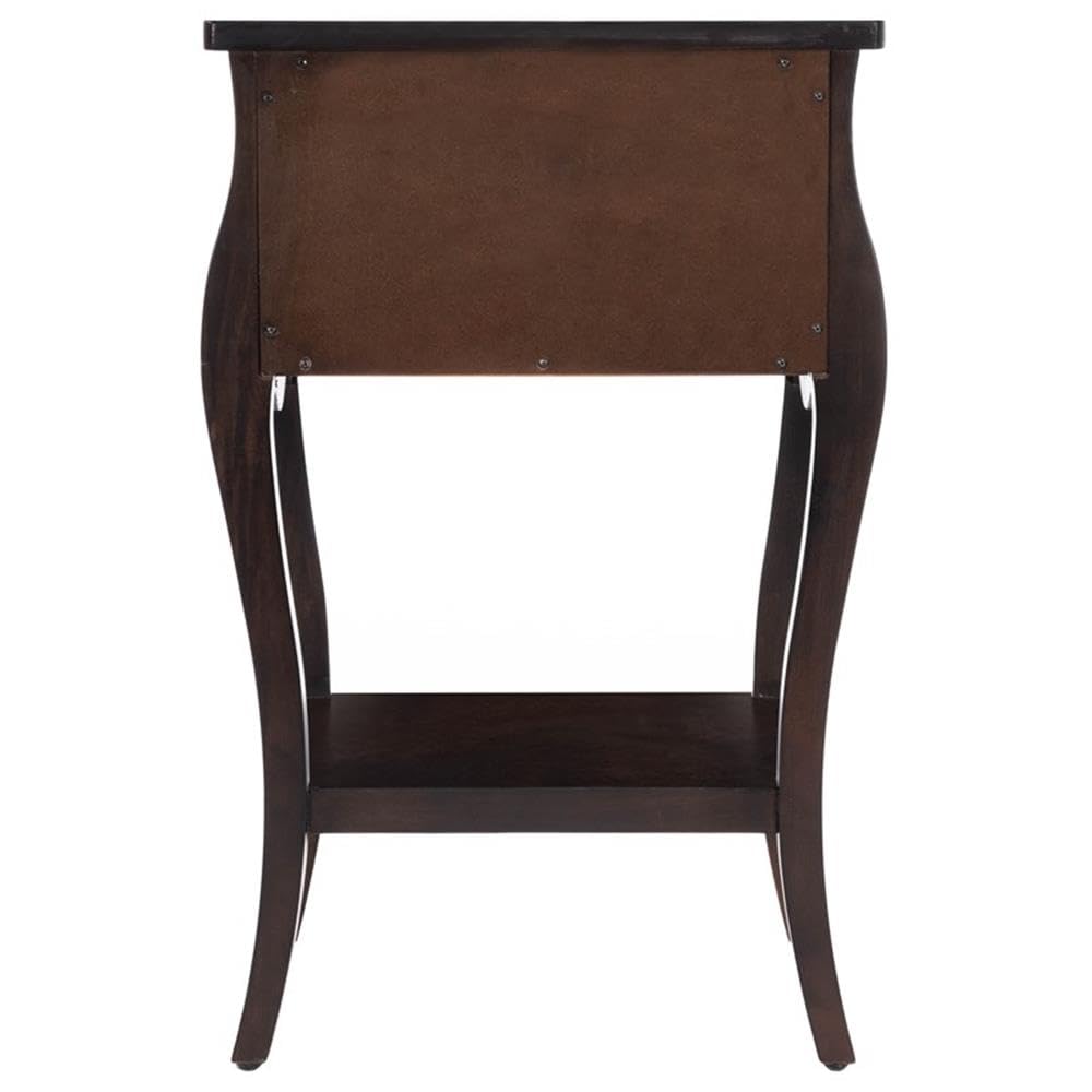 Beaumont Lane Mastercrafted Dark Brown Night Stand - Solid Wood Bedside Table for Bedroom, Living Room & Guest Room