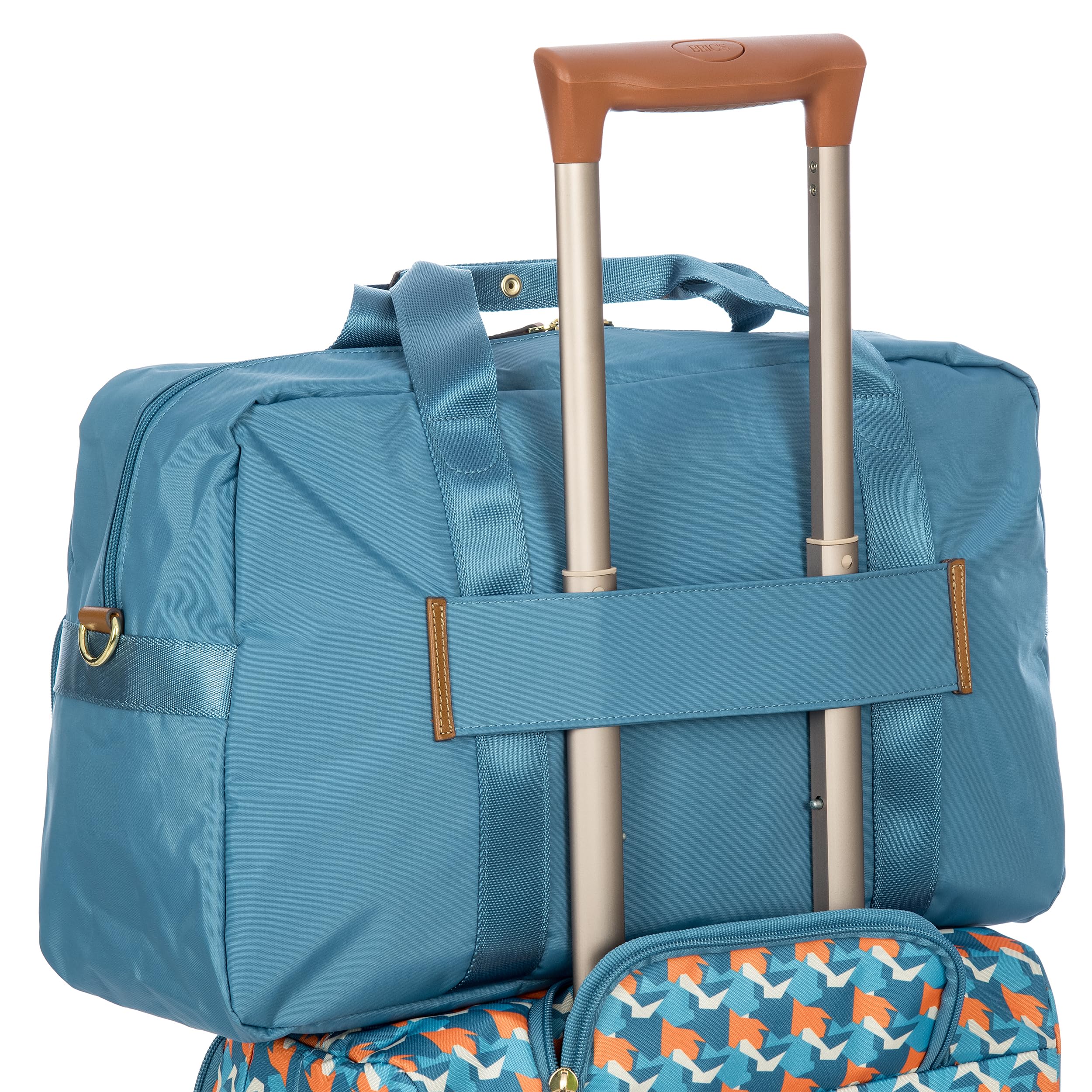 Bric's X-BAG 18-Inch Cargo Duffle Bag - Premium Water-Resistant Travel Duffel with Luggage Sleeve - Carry On & Weekender Bag for Men & Women - Durable Satin Nylon - Sky Blue - Perfect for Gym, Business Trips & Weekend Getaways