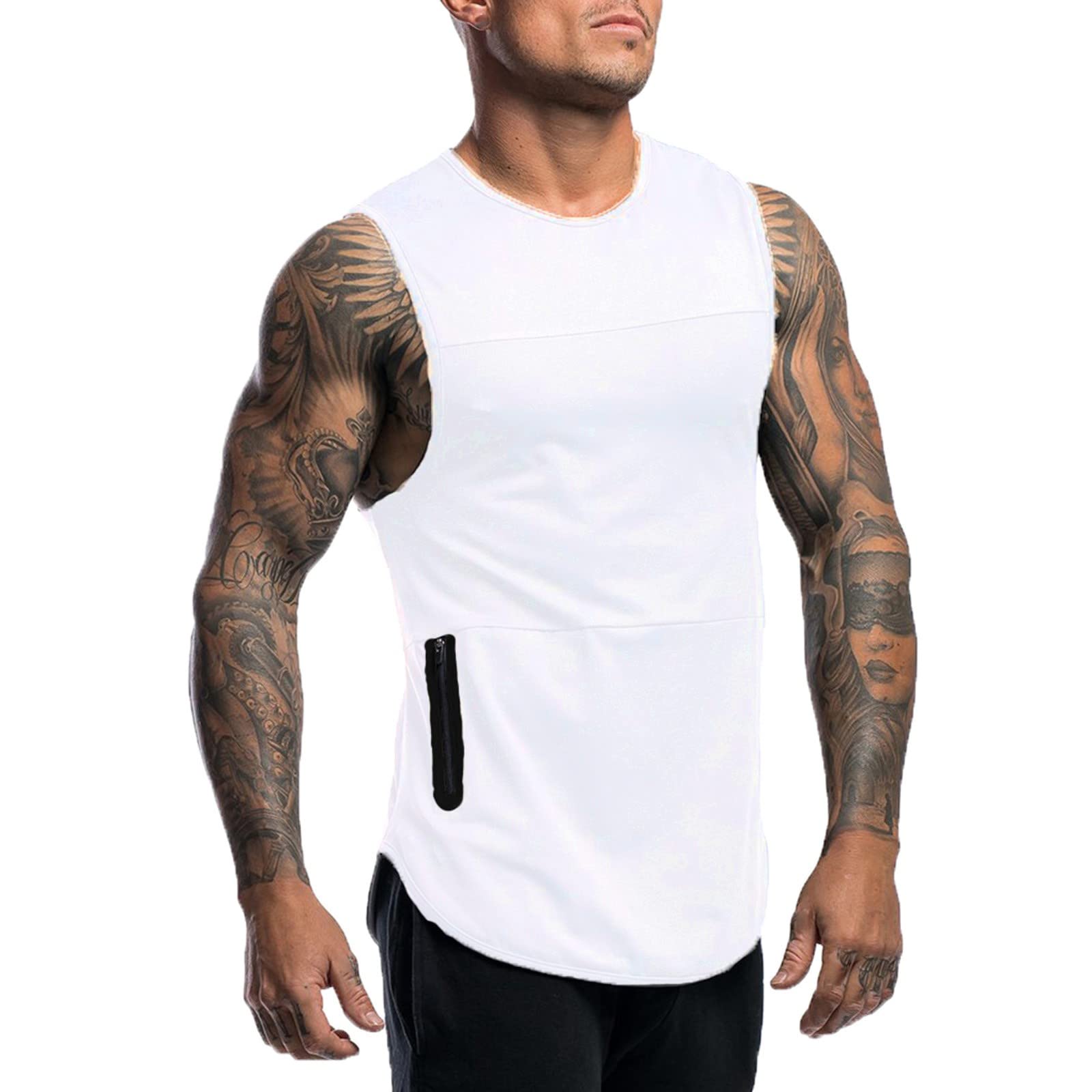 Men's Fitness T-Shirt - Summer Workout Sleeveless Top, Solid Color Muscle Tank, Tight Fitting Athletic Vest for Gym Training & Running | Breathable Quick-Dry Activewear