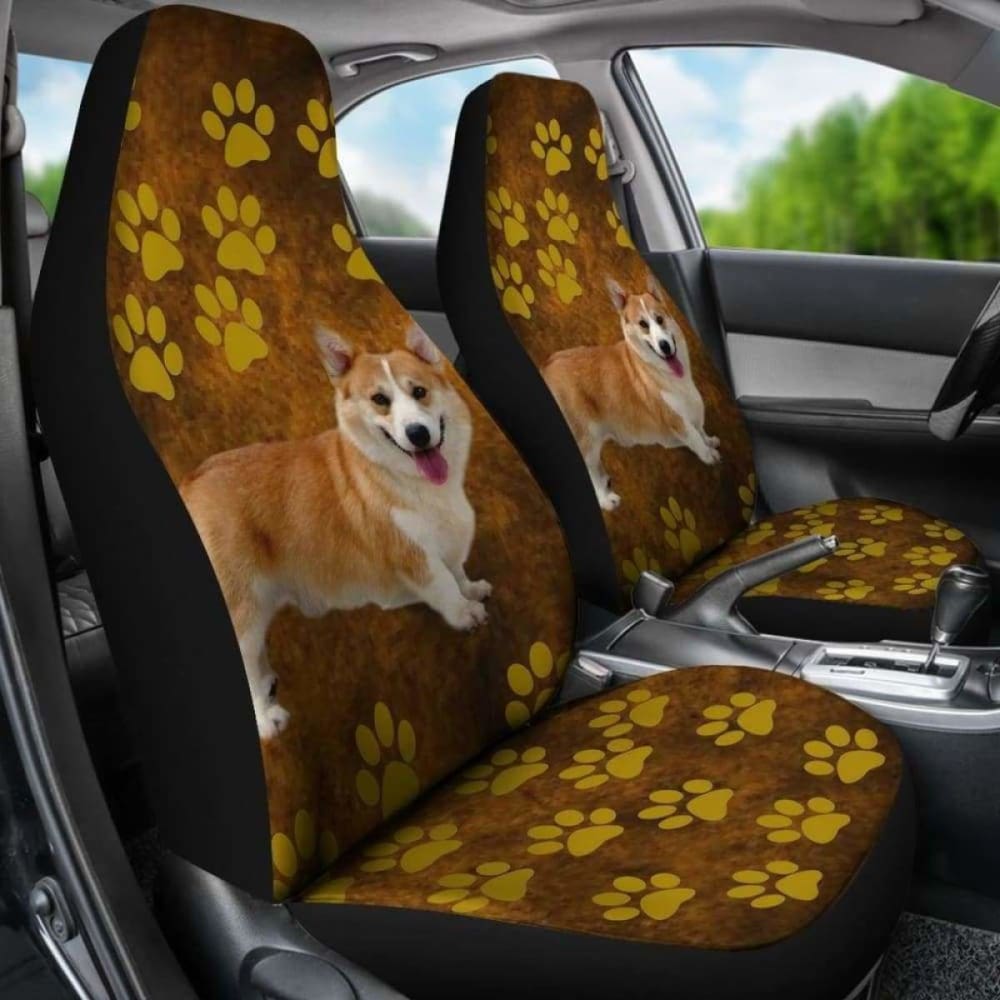 Premium Brown Corgi Dog Car Seat Cover - Waterproof & Nonslip Pet Seat Protector for Cars, SUVs & Trucks - Perfect for Travel, Daily Commute & Pet Adventures