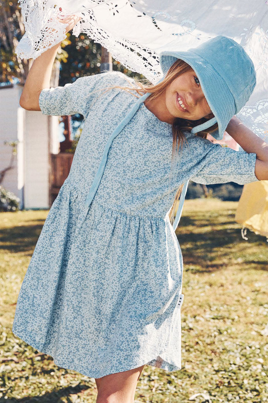 Huxbaby Floral Girls Dress - Cute & Comfortable Summer Outfit for Toddlers & Kids - Perfect for Parties, Playdates & Outdoor Activities