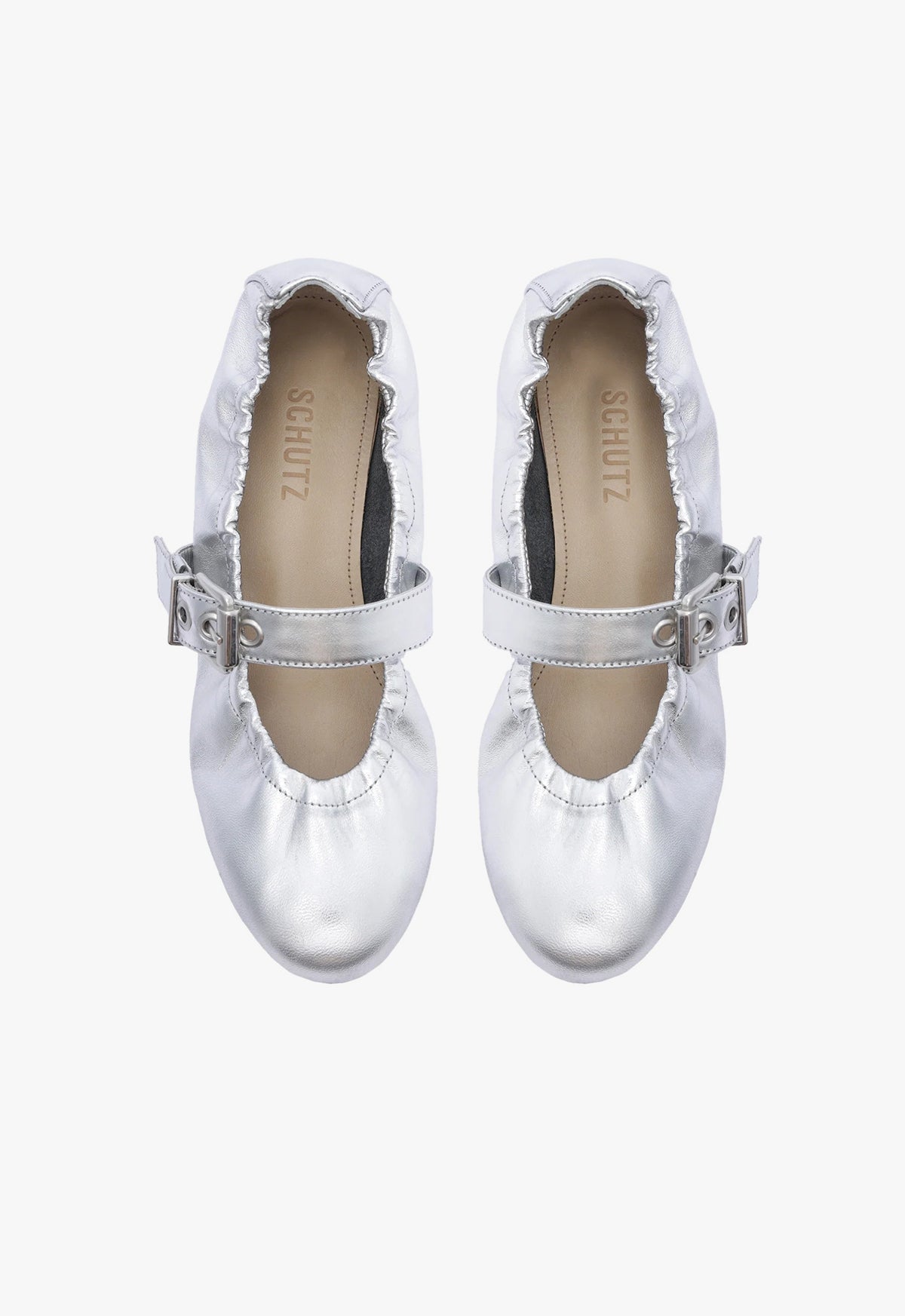 Calita Metallic Leather Women's Flats - Comfortable & Stylish Ballet Shoes for Work, Casual Outfits & Everyday Wear