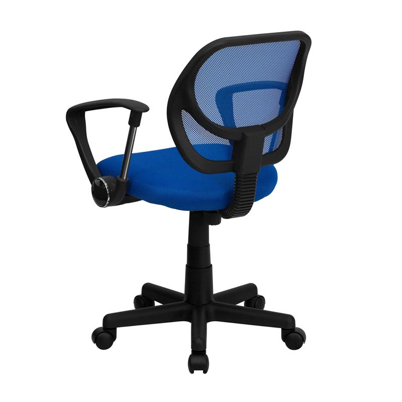 FLASH Neri Kids Low Back Black Mesh Swivel Task Office Chair with Curved Square Back and Arms - Ergonomic Study Chair for Children, Perfect for Homework, Online Classes & Gaming Desks