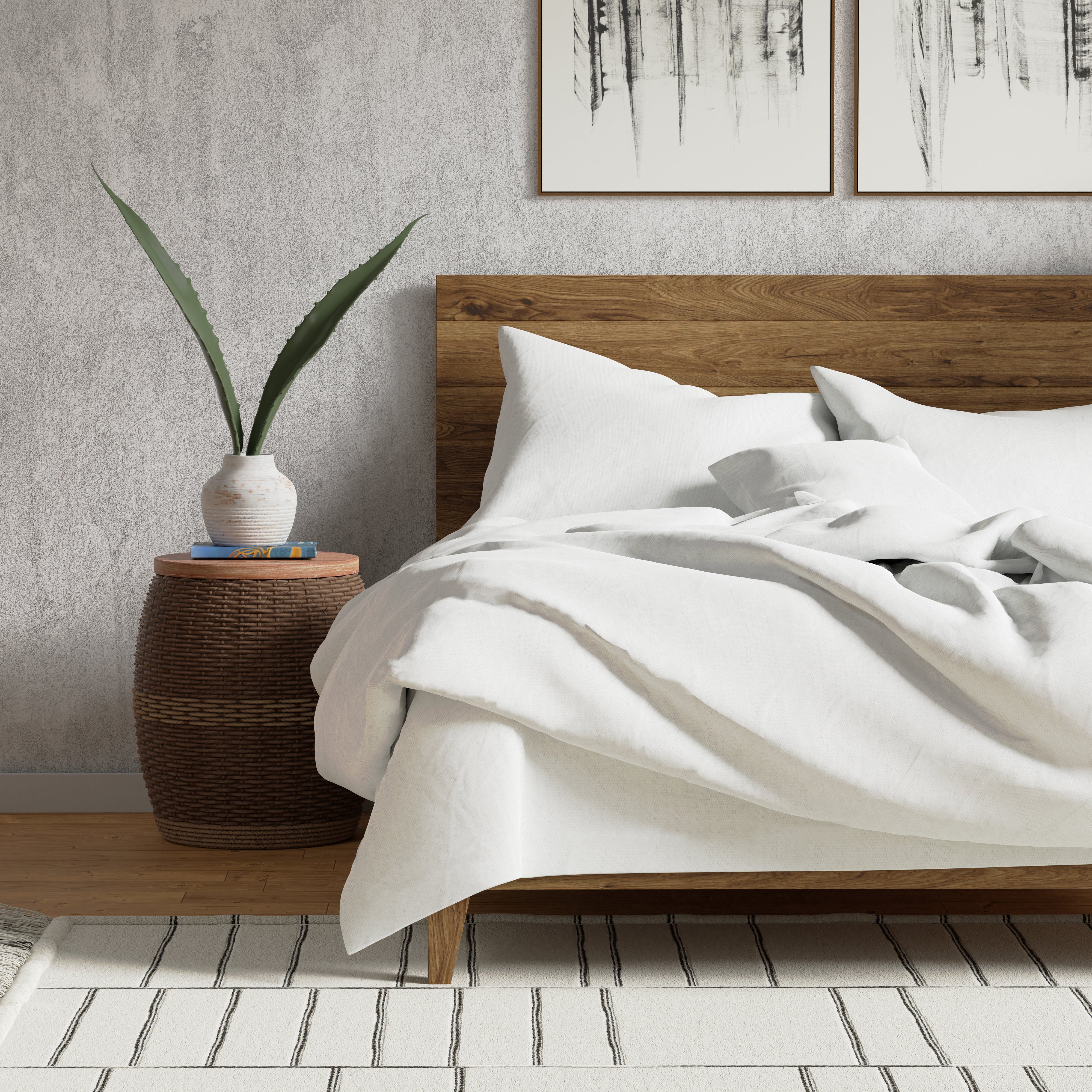 Delilah Home 100% Organic Cotton Fitted Sheet - Queen Size, Deep Pocket, Soft & Breathable - Perfect for Allergy Relief & Eco-Friendly Bedroom Decor