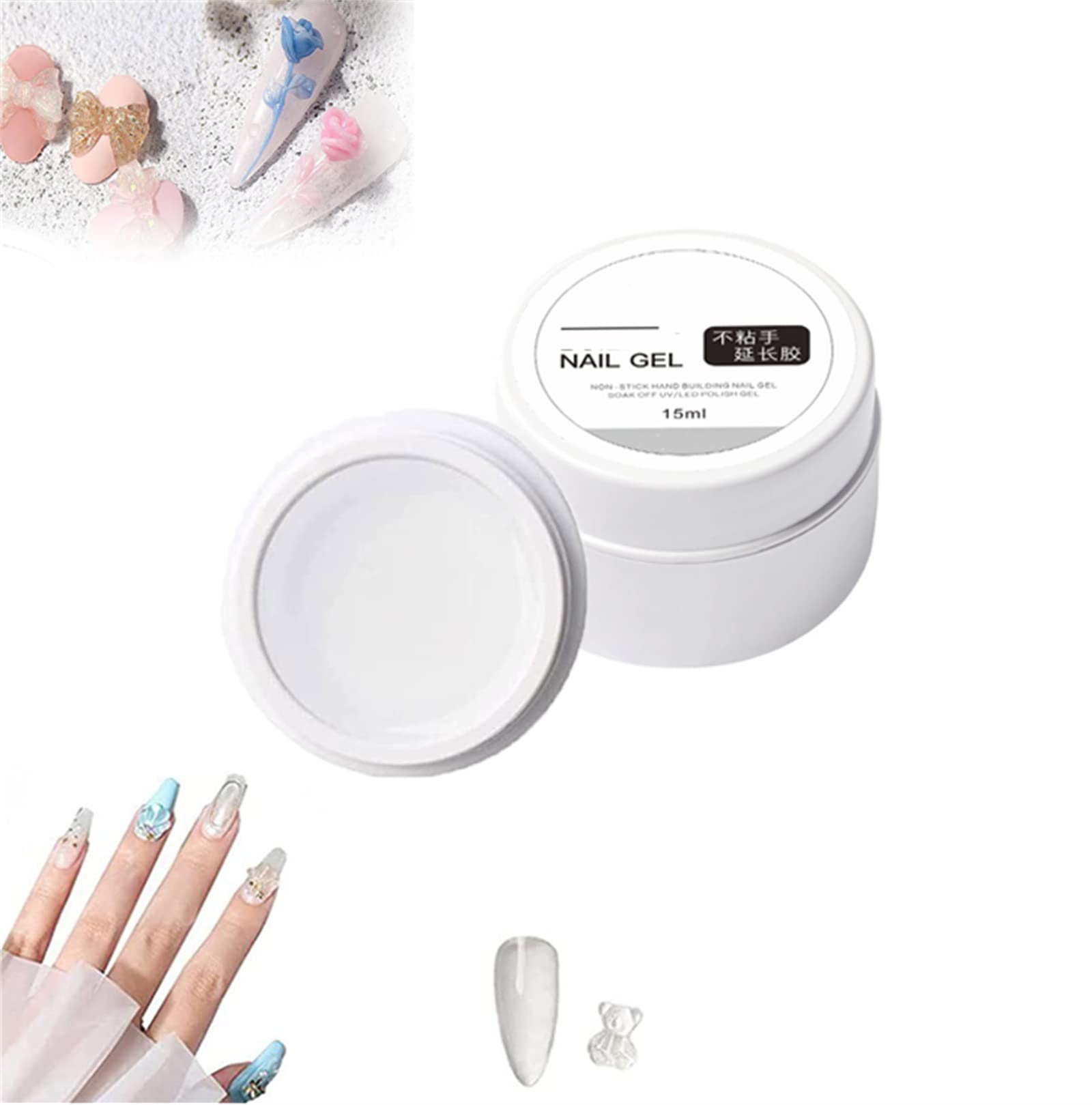 FOLENZU Nail Extension Builder Gel - Professional Solid Gel Polish for Nail Art, Manicure & Press On Nails | 3D Sculpture Gel & Nail Tips Glue | Perfect for Salon, DIY Nail Extensions & Home Manicures