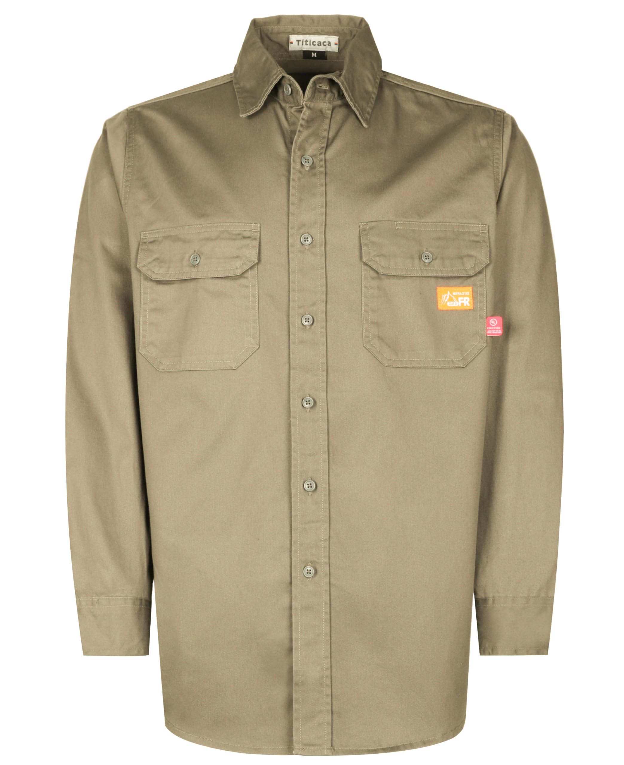 Flame Resistant Work Shirt for Men - 7.5oz Cotton FR Shirt for Welding & Industrial Safety | OSHA Compliant Protective Clothing for Construction, Oil Rig & Fire Hazard Workplaces