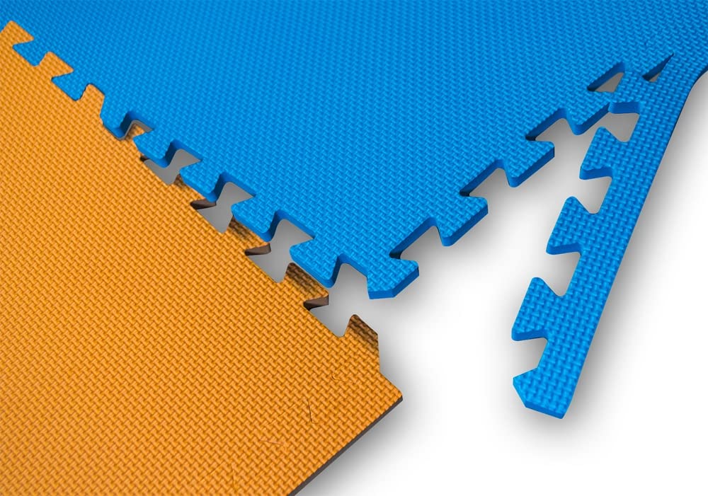 Premium Interlocking Puzzle Exercise Gym Mats - Non-Slip American Floor Mats for Home Gym, Playroom & Yoga | Wood & Extreme Foam Tiles for Kids & Adults