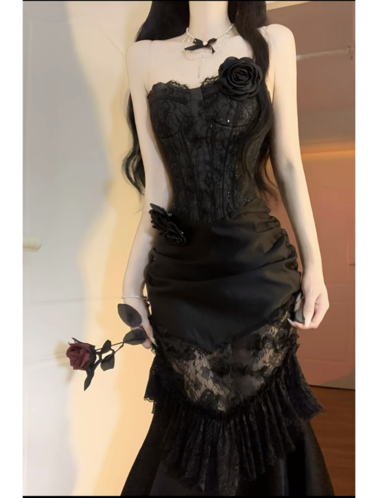 Elegant Black Mermaid Lace Prom Dress for Evening Party - J6650 | Perfect for Homecoming, Formal Dances & Special Occasions