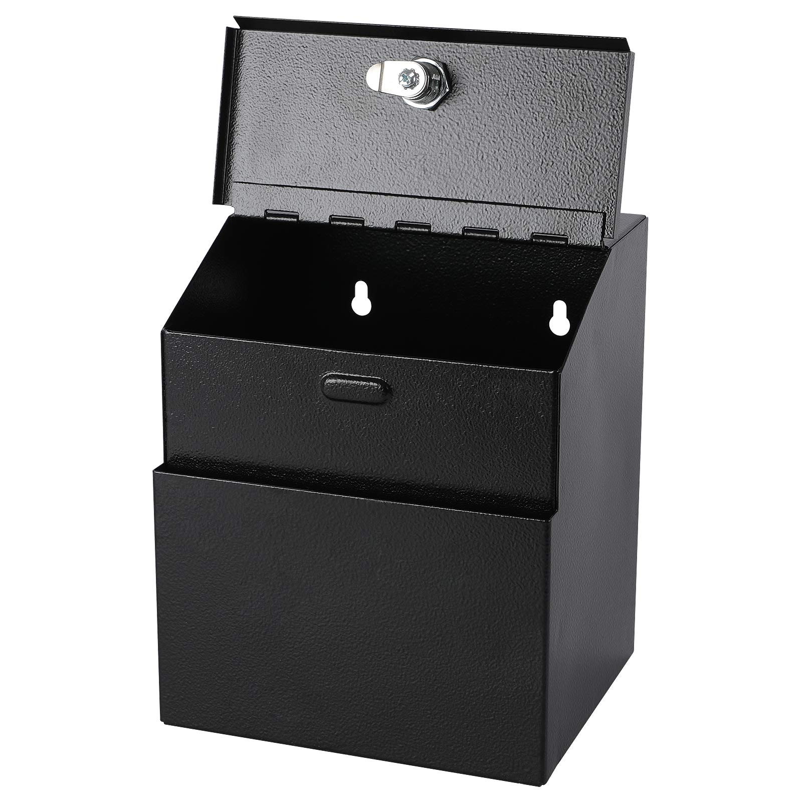 Wall Mountable Locking Suggestion Box with Key - Secure Donation Box, Voting Ballot Box, Collection Drop Box - Includes 50 Free Suggestion Cards - 7.1