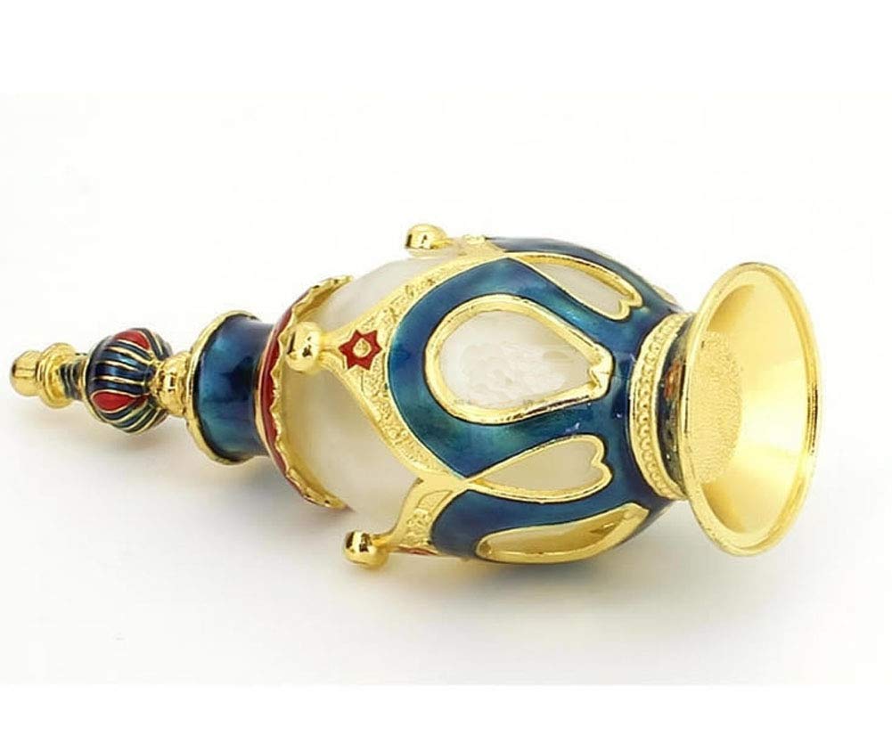 0.67oz Crown-Shaped Refillable Perfume Bottle - Elegant Glass & Metal Essential Oil Container for Aromatherapy & Travel (Blue) - Perfect for DIY Fragrances, Gifts & Home Decor