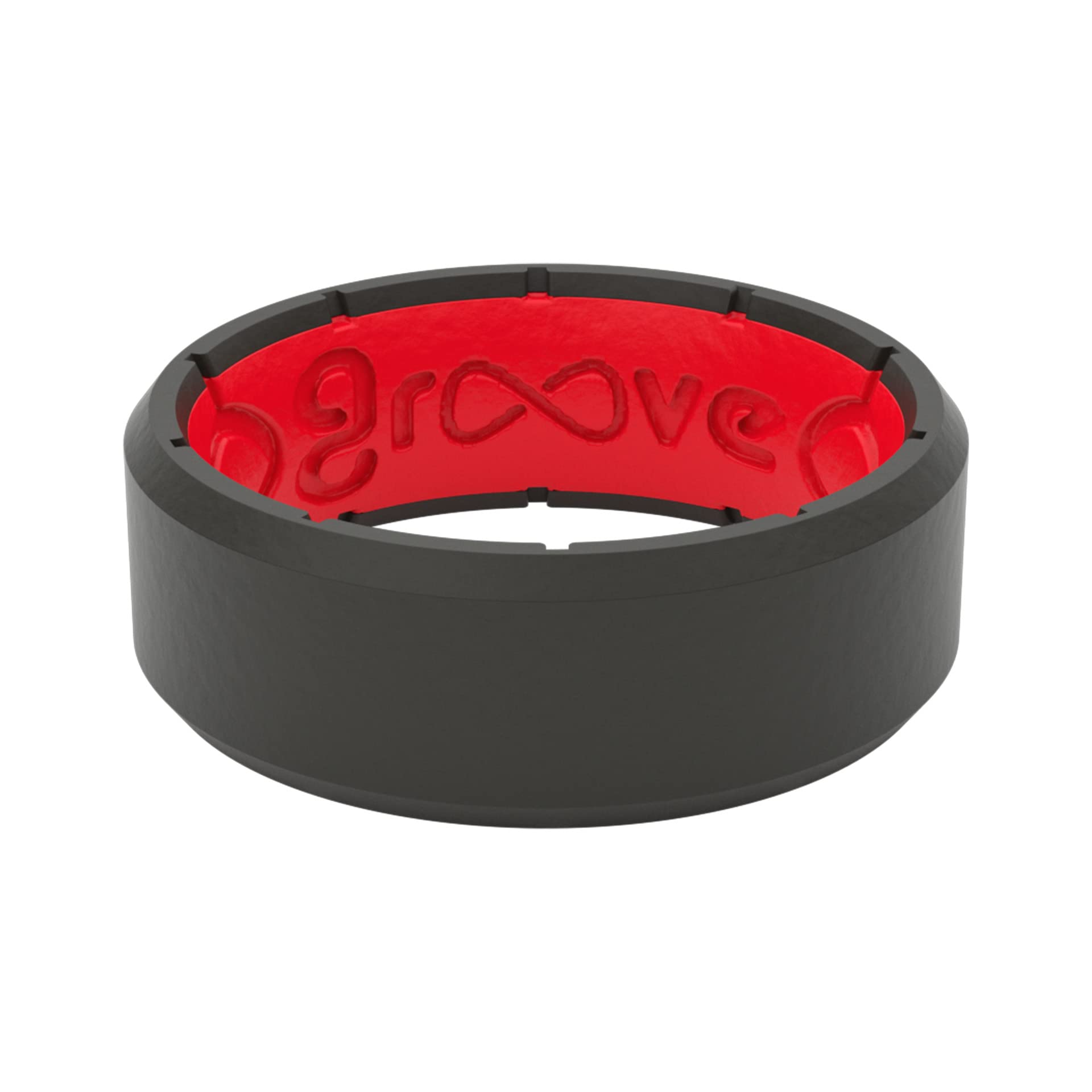 Groove Life Edge Silicone Ring for Men - Breathable Rubber Wedding Band with Unique Design, Comfort Fit & Lifetime Warranty - Perfect for Active Lifestyles, Gym, Swimming & Outdoor Adventures