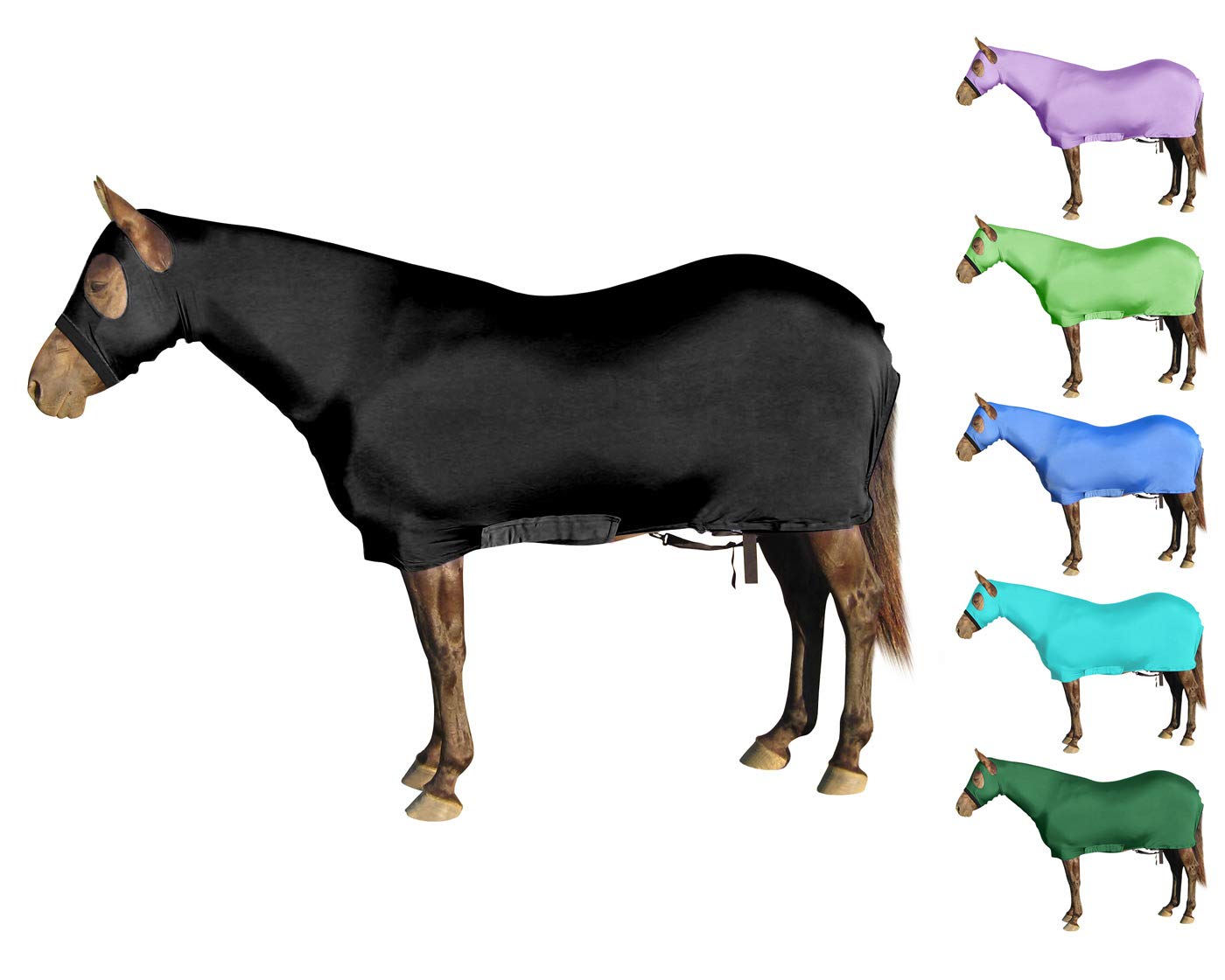 Derby Originals Lycra Full Body Horse Sheet with Neck Cover - Breathable & Durable Equestrian Blanket for Training, Show & Cold Weather Riding