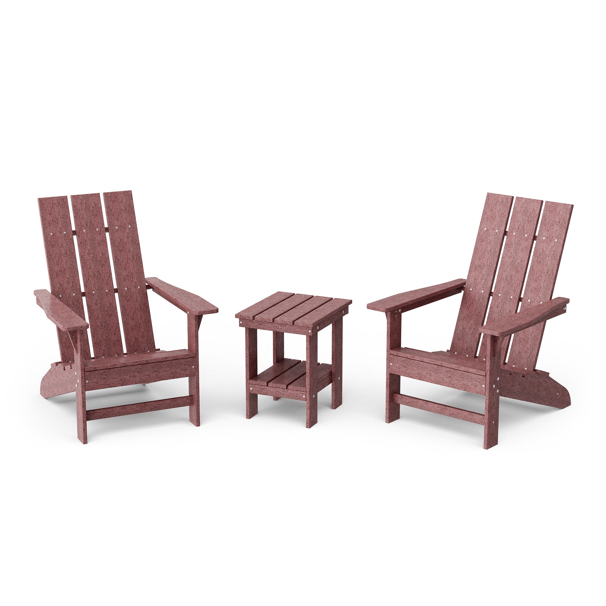Freedom 3-Piece Modern Adirondack Chair Set with Side Table - Outdoor Patio Furniture for Backyard, Garden & Poolside Relaxation