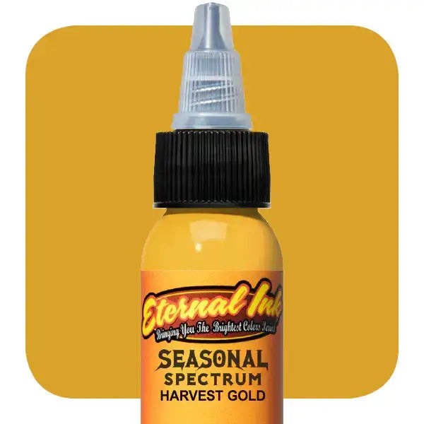 Harvest Gold Eternal Ink - 1 oz Premium Tattoo Ink for Professional Artists & Tattoo Enthusiasts | Ideal for Fine Line Work, Shading & Permanent Makeup