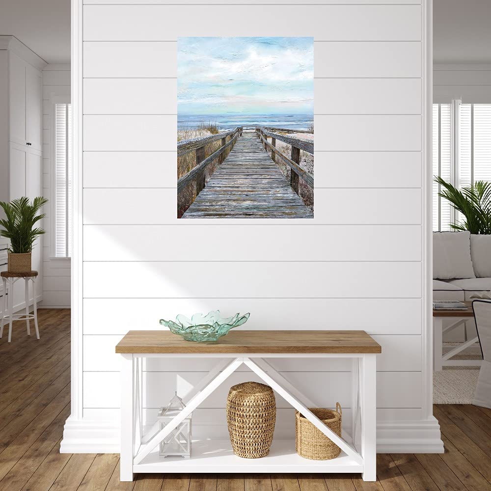 Pier Pressure Canvas Wall Art - Hand-Painted Fine Art Print for Home & Office Decor - Ready to Hang 42x56 Inch - Perfect for Living Room, Bedroom, Bathroom, Kitchen, Office, Bar & Dining Room - Coastal & Nautical Theme Wall Decor