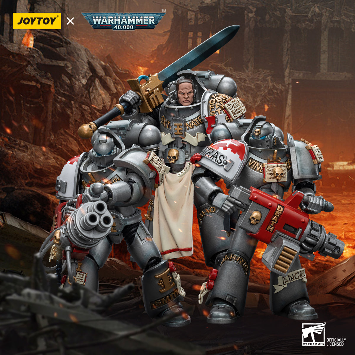 1/18 JOYTOY Warhammer 40K Grey Knights Strike Squad Action Figure - Highly Detailed Collectible Model for Warhammer Fans | Perfect for Display, Gaming, and Cosplay Scenes