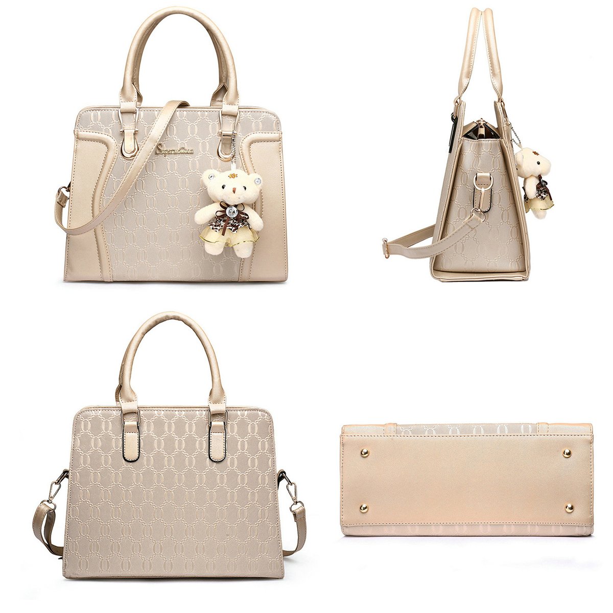 Stylish Women's Tote Bag Set - 4 Piece Fashion Handbags with Shoulder Strap & Top Handle for Work, Travel & Daily Use
