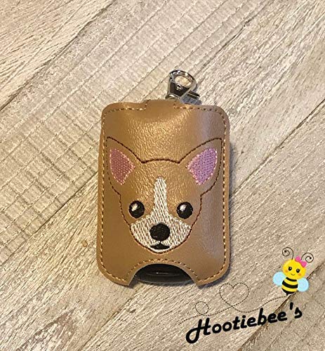 Chihuahua Hand Sanitizer Holder & Lip Balm Holder - Cute Dog Shaped Sanitizer Clip for Purse, Keychain, Backpack - Perfect for Travel, Office, School