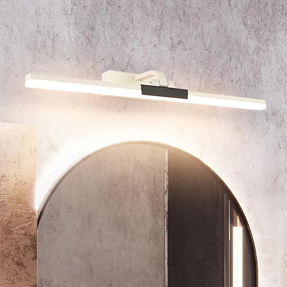 Modern White Minimalist Wall Light for Bathroom - Sleek LED Sconce with Adjustable Brightness, Perfect for Vanity Mirror Lighting and Small Space Illumination
