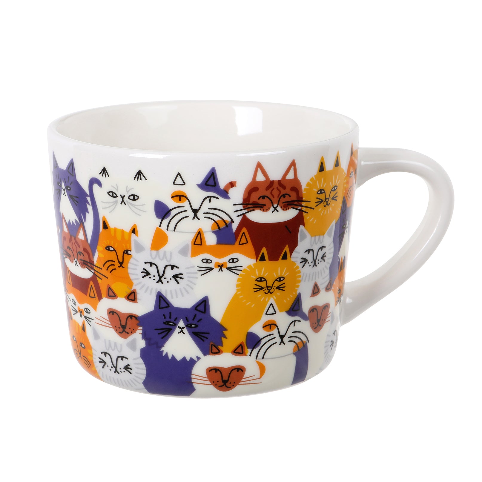 Clowder Of Cats Printed Ceramic Mug 400ml - Perfect for Coffee, Tea & Gifts for Cat Lovers