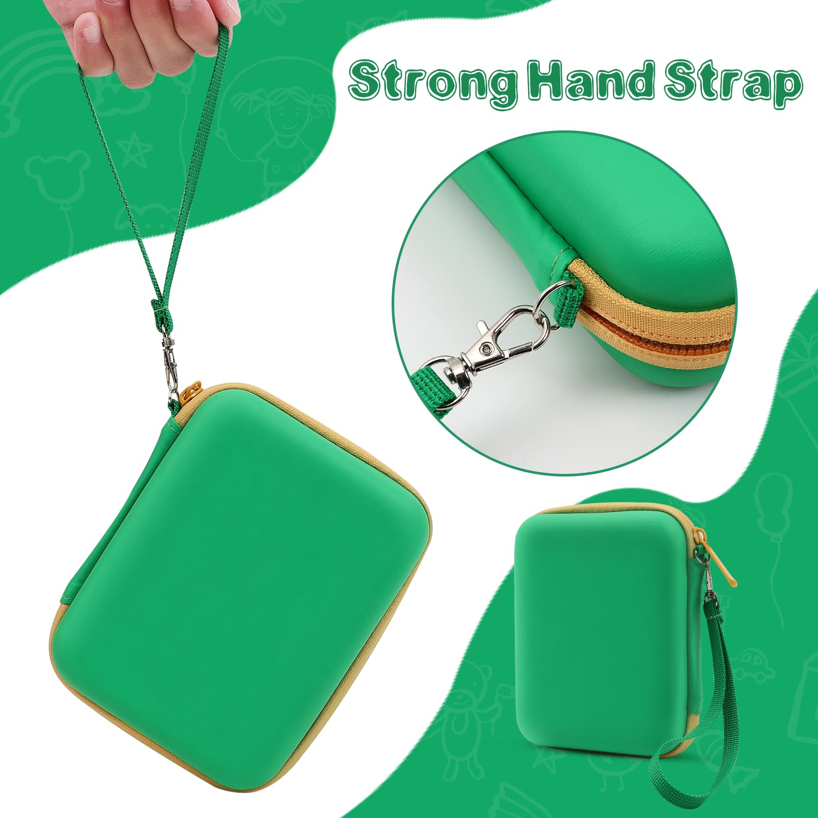 Tombert Hard-Shell Trading Card Storage Case - Fits 300+ Magic MTG & PTCG Cards (Green & Yellow) | Durable Protection for Collectible Card Games, Travel & Tournament Use