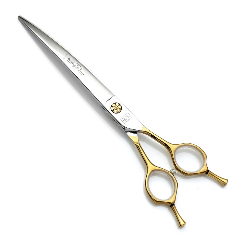Tauro Pro Line Professional Hair Cutting Scissors for Right Handed Stylists - 440C Stainless Steel Blades with Golden Handles - Perfect for Salon, Barber & Home Haircuts