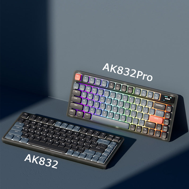 Ajazz AK832 Pro Low Profile Mechanical Keyboard - 87 Keys RGB Backlit, Wireless Bluetooth/Wired USB Gaming Keyboard for PC/Mac - Perfect for Office, Gaming & Typing