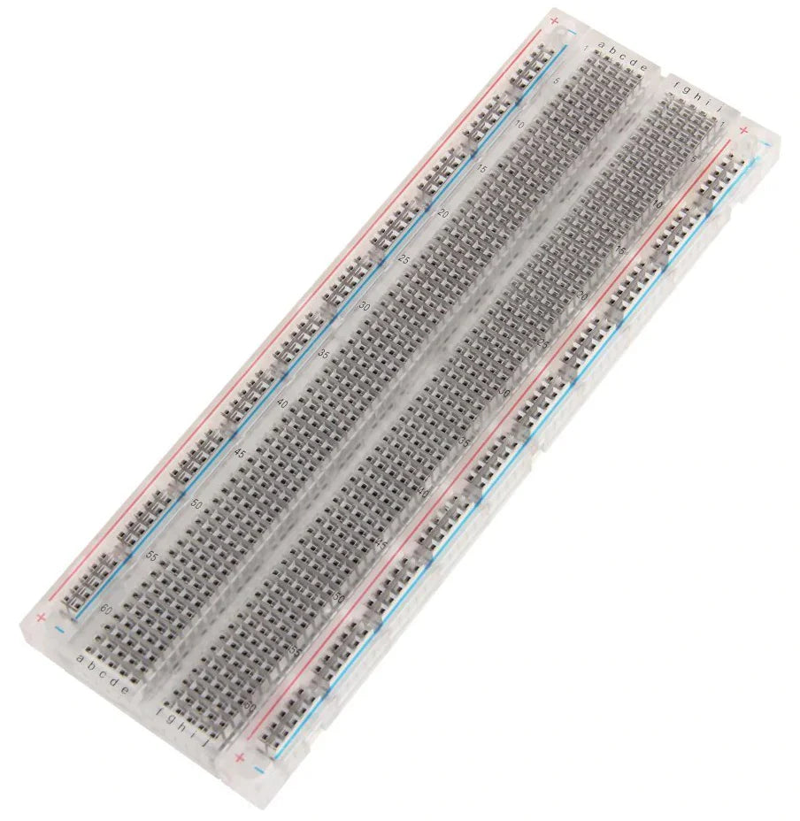 830 Tie Points Solderless Breadboard - 6.5 x 2.1 Inch Clear Plug-in Prototype Board | ROHS Compliant | Perfect for Electronics Projects, Arduino & Raspberry Pi Prototyping