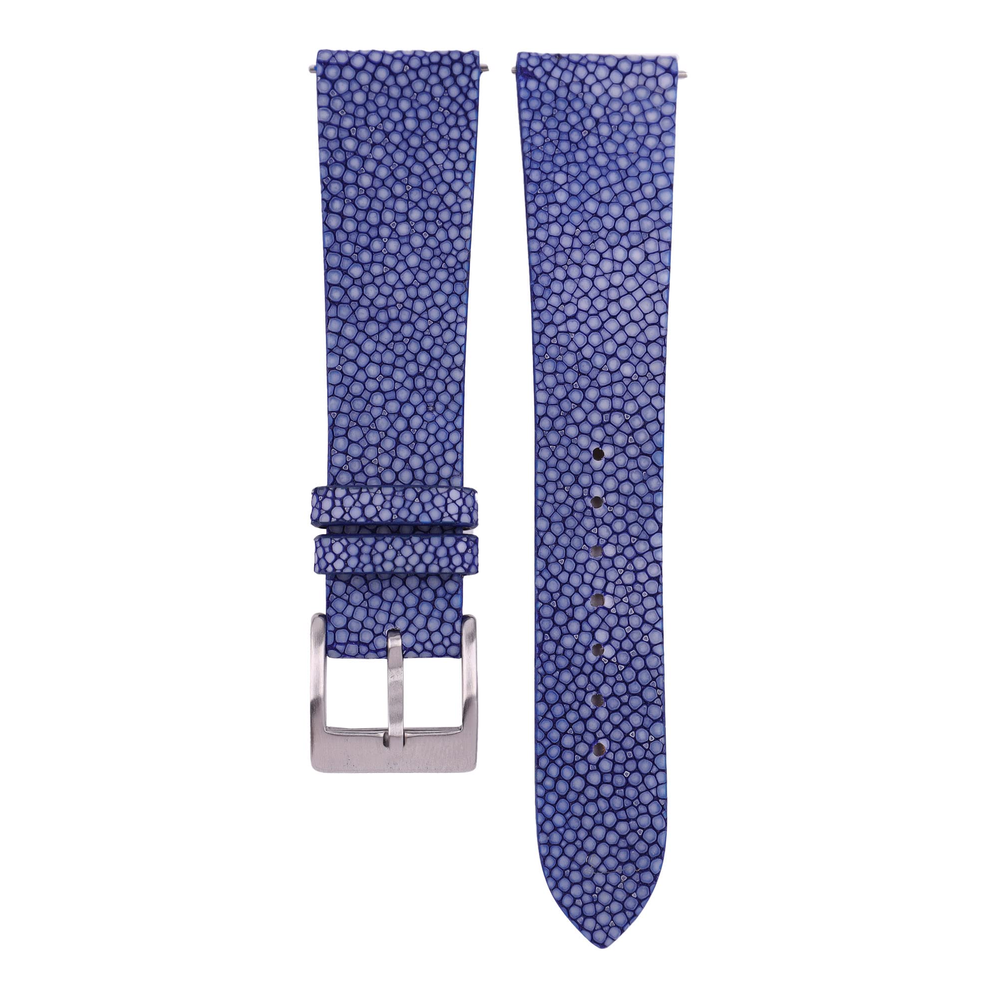 Premium Stingray Leather Watch Bands for Men & Women - Handmade Vintage Quick Release Watch Straps (16mm-24mm) - Durable Blue Leather Watch Band Replacement for Casual, Business & Outdoor Activities