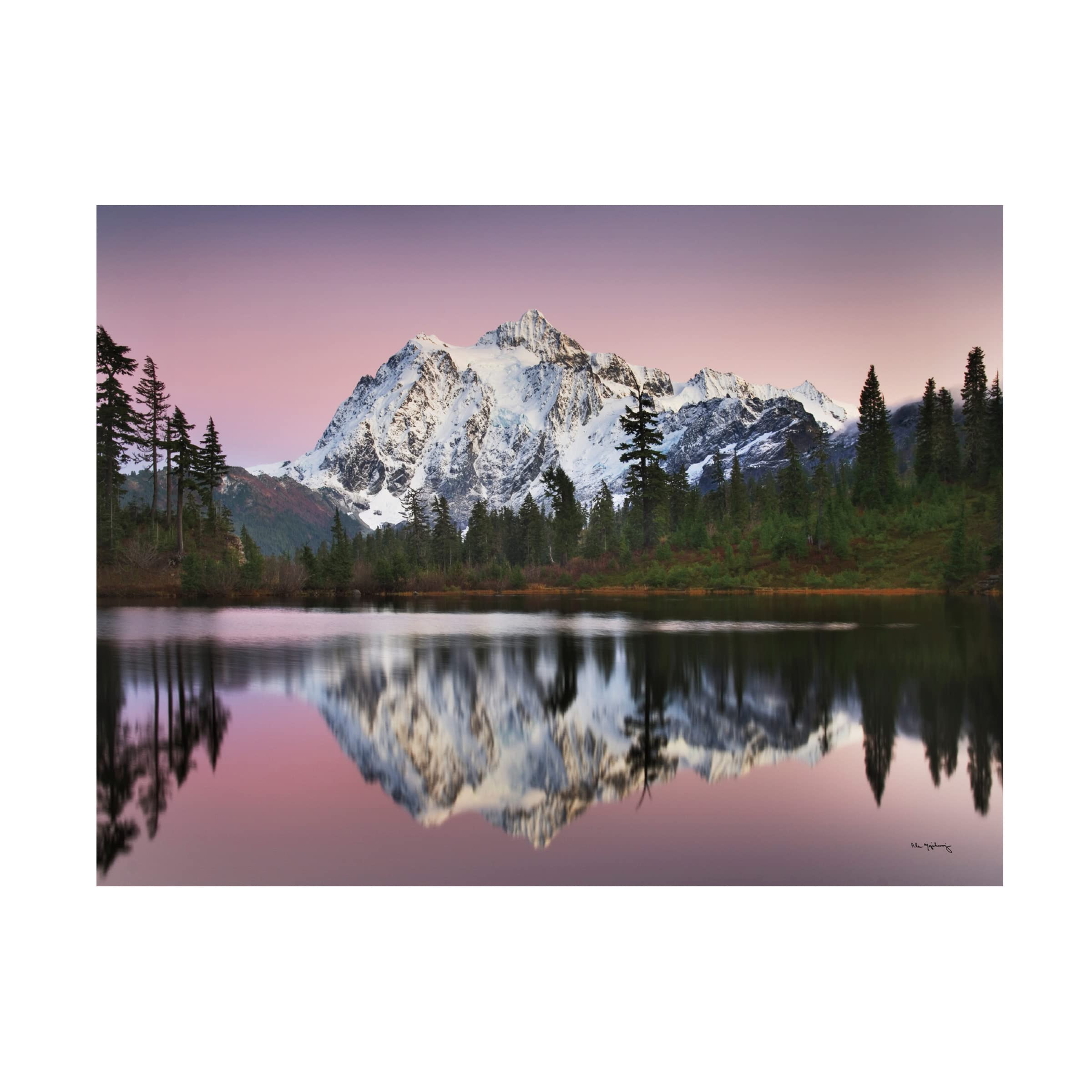Mount Shukan Reflection II Canvas Wall Art by Alan Majchrowicz - Stunning Landscape Painting for Living Room, Bedroom & Office Decor