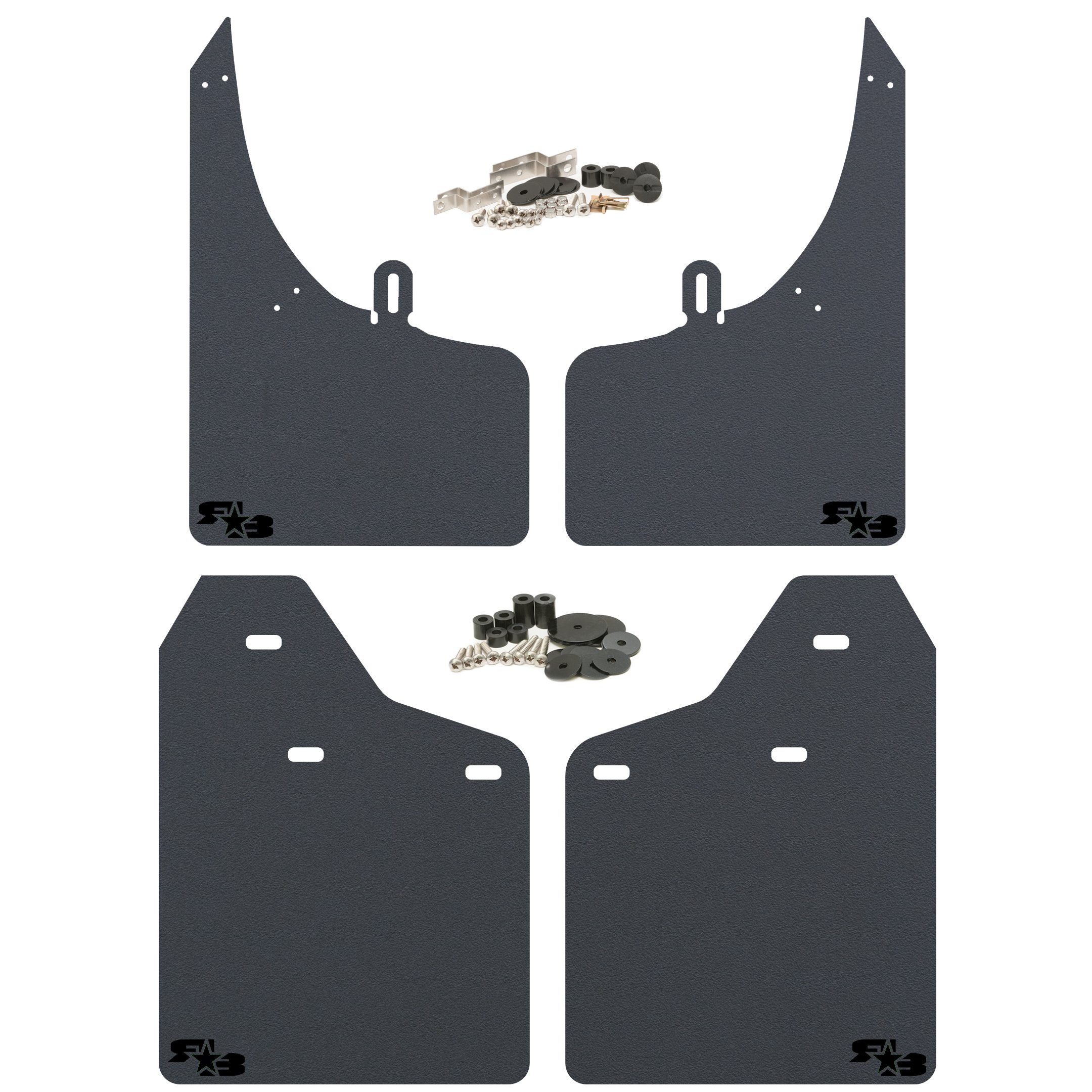 RokBlokz Mud Flaps for 2005-2015 Toyota Tacoma - Heavy Duty Splash Guards - Set of 4 with Hardware - Black with Black Logo - Fits Oversized Tires - Perfect for Off-Roading, Truck Protection & Custom Styling