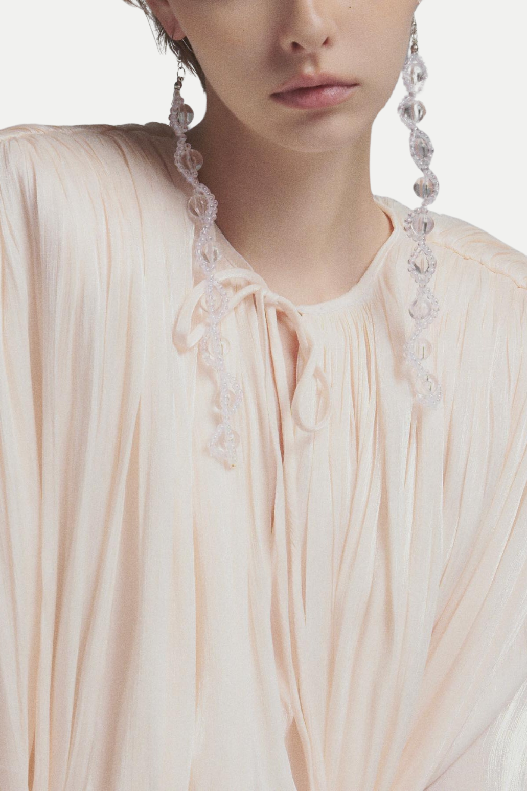 Anzay Pleated Ruffled Hem Mini Dress - Beige | Flowy Summer Dress for Women | Perfect for Beach, Party & Date Night