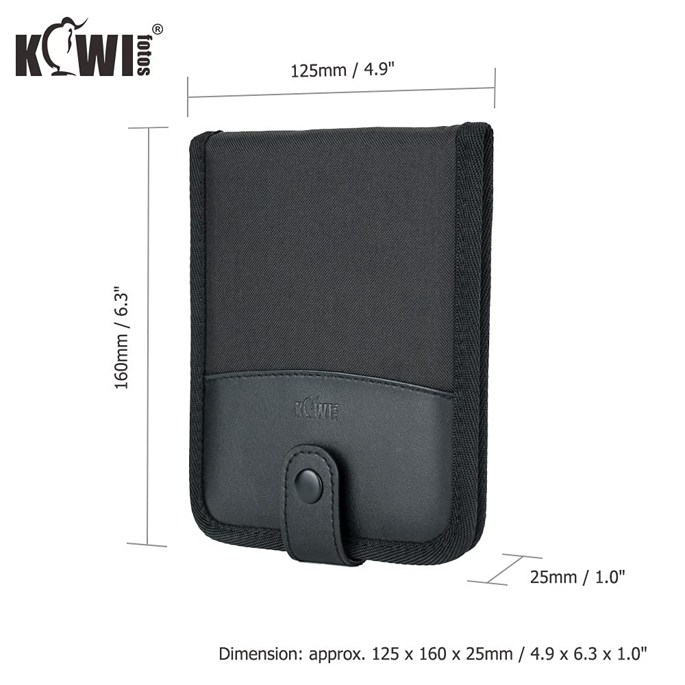 KIWIFOTOS 18-Slot Soft Memory Card Holder - Protective Pouch for SD, SDHC, SDXC, MicroSD, TF & Nintendo Switch Cards (Black) - Perfect for Travel, Photography & Gaming Storage