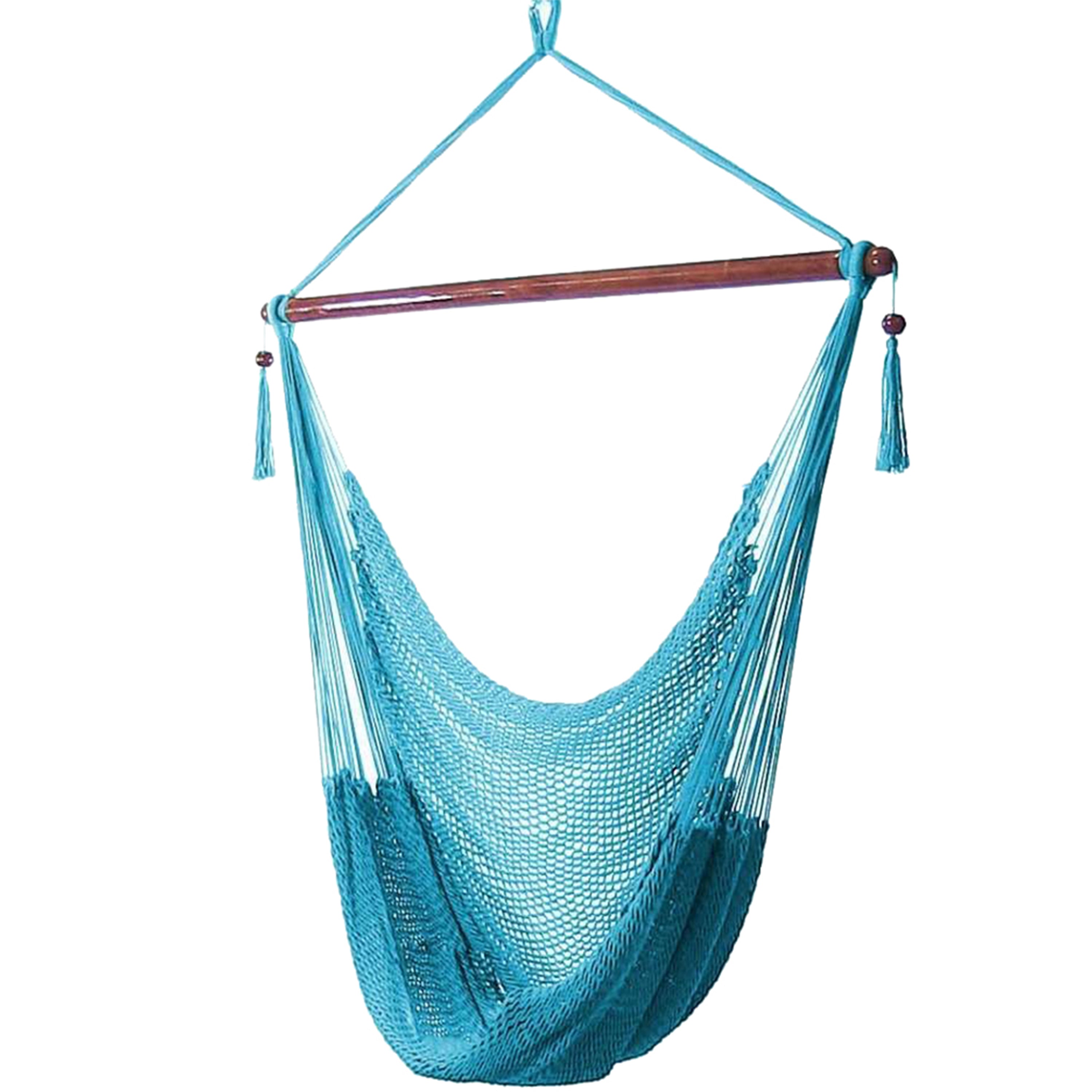 Extra Large Caribbean Polyester Rope Hammock Chair for Outdoor Relaxation - Perfect for Backyard, Patio, Poolside & Beach Lounging