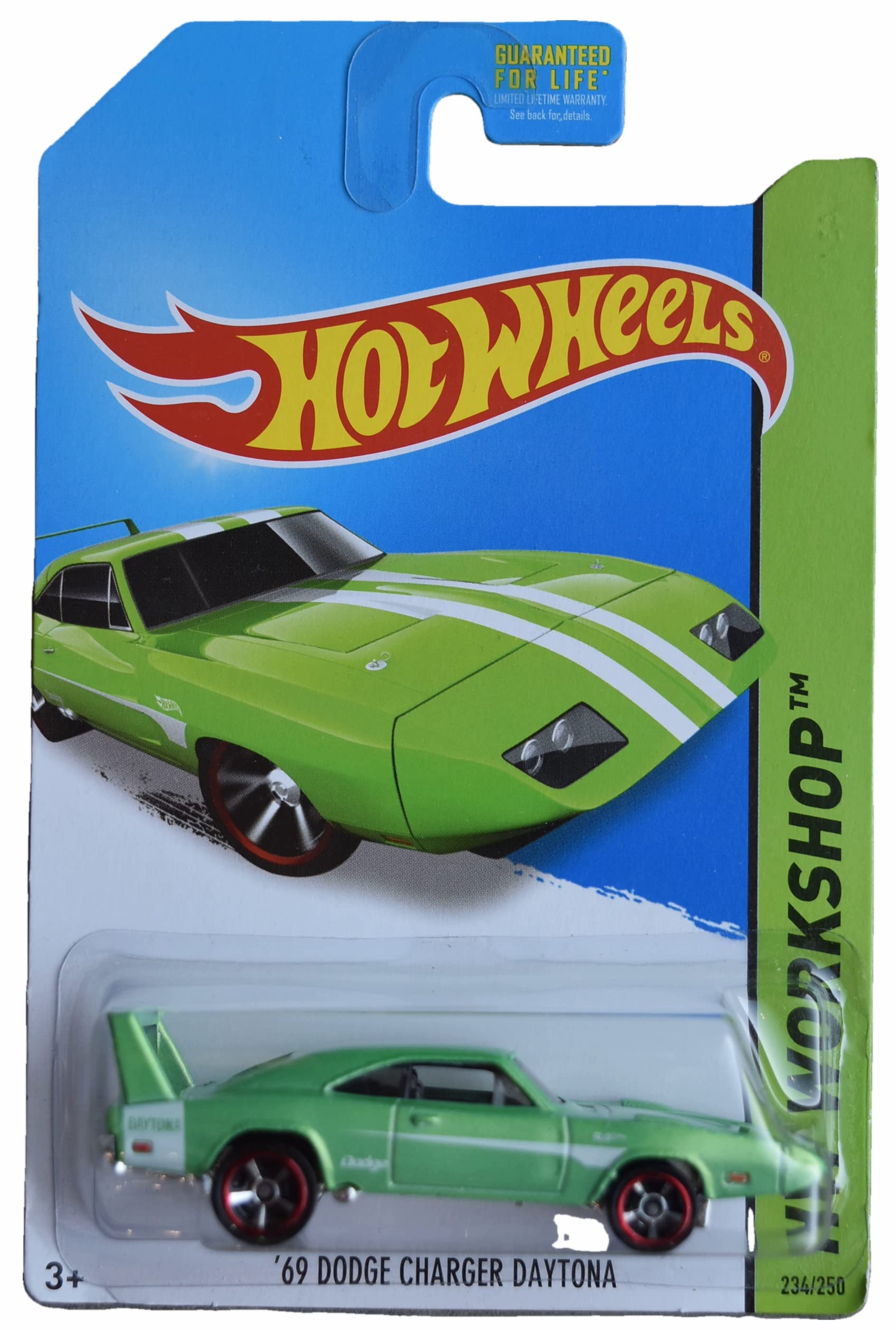 Hot Wheels '69 Dodge Charger Daytona Diecast Car 1:64 Scale - Limited Edition Workshop 234/250 - Collectible Toy Car for Kids & Adults - Perfect for Display, Gifts & Racing Play