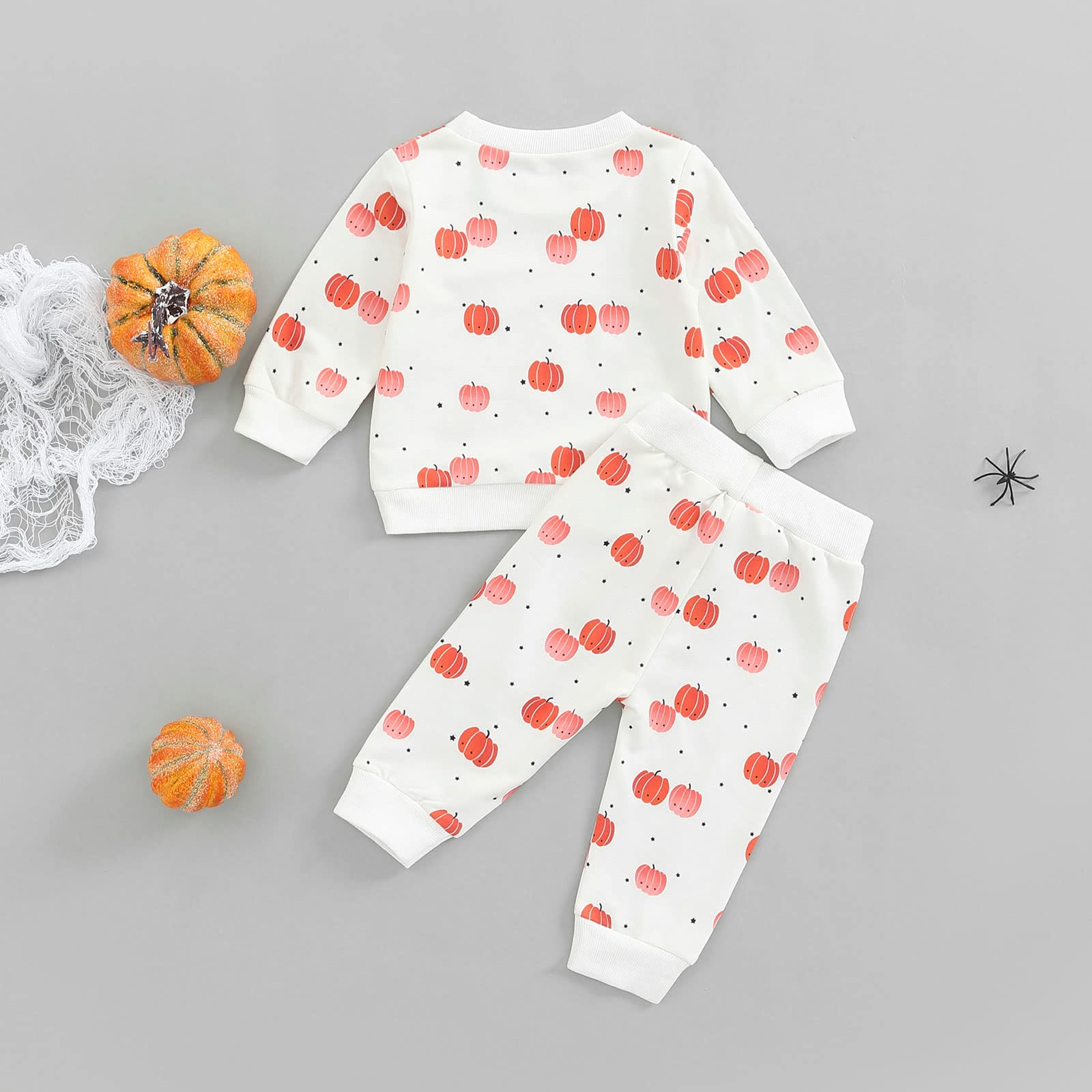 Adorable Halloween Outfit for Baby Boys & Girls - Pumpkin Long Sleeve Sweatshirt & Casual Pants Set | Newborn & Toddler Fall Winter Clothes | Perfect for Trick-or-Treating, Photo Shoots & Seasonal Celebrations