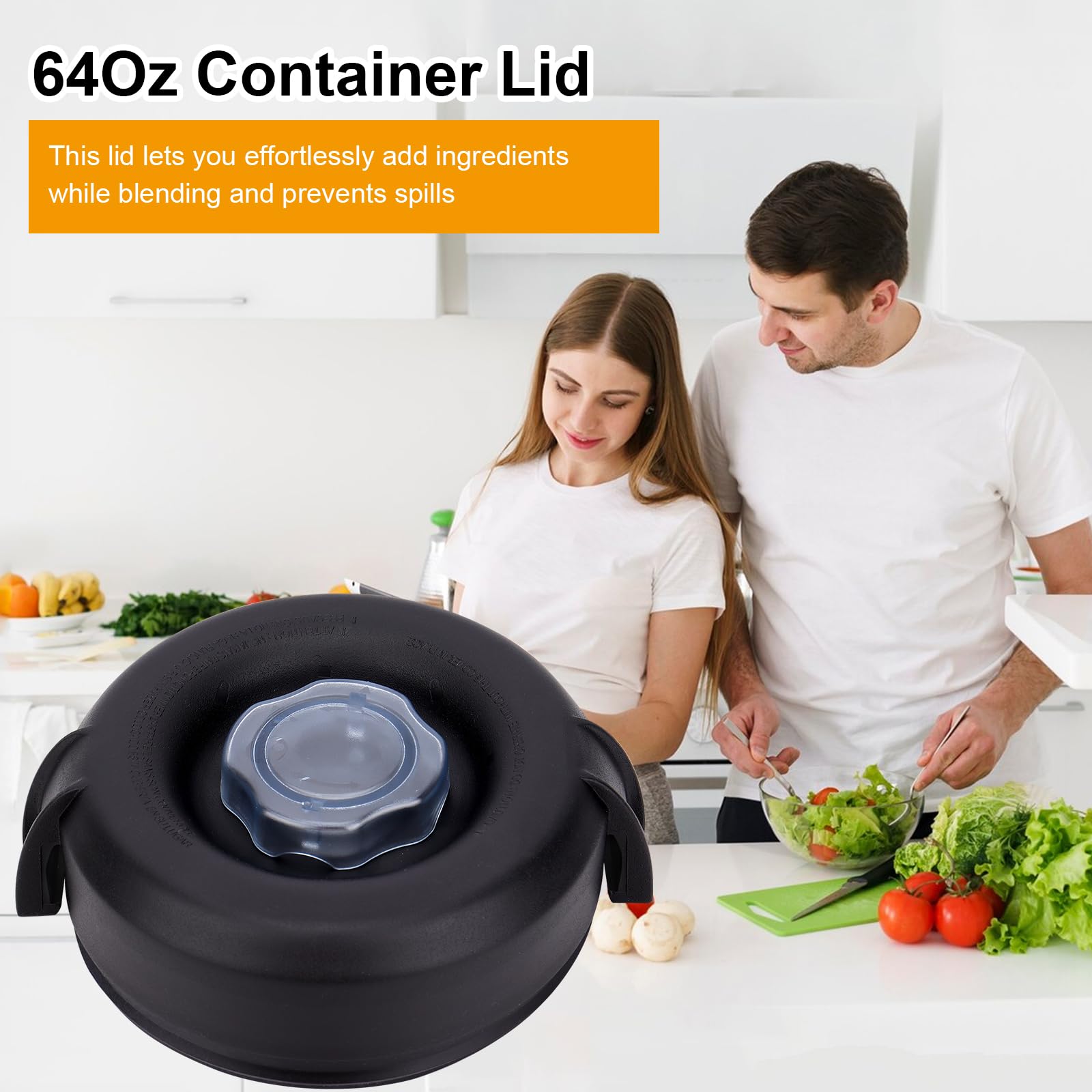 Vitamix Blender Replacement Lid for 64oz Containers - Compatible with 5200, 7500, 750, 6300, VM0103, VM0197, E310 Models - Perfect for Classic, Explorian, Propel & Commercial Series - Ideal for Smoothies, Soups & Food Prep