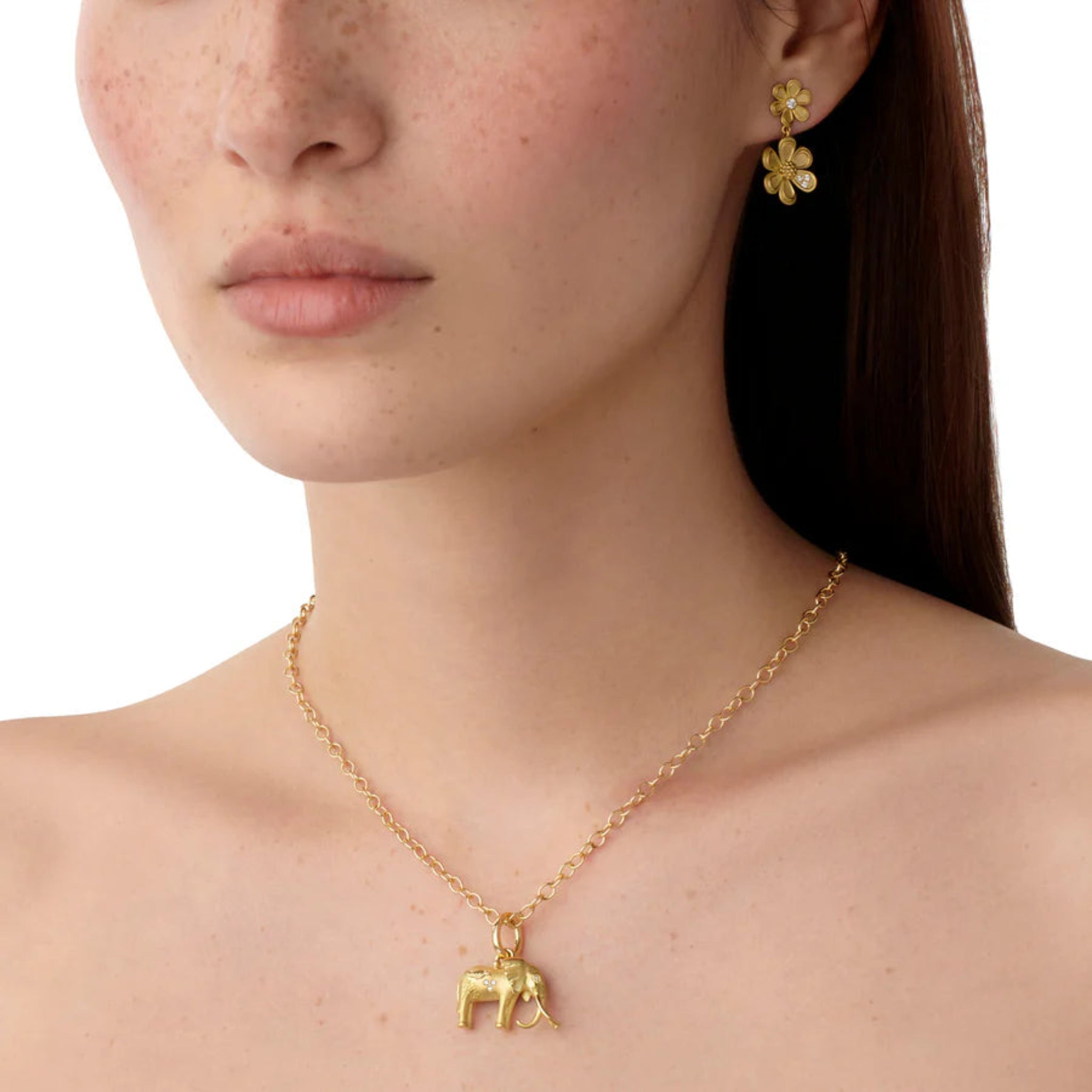 Temple St. Clair Small Tembo Elephant Pendant Necklace - 18K Gold Plated Elephant Charm Jewelry for Women - Perfect Gift for Elephant Lovers, Birthday & Anniversary - Elegant Everyday Wear & Special Occasions