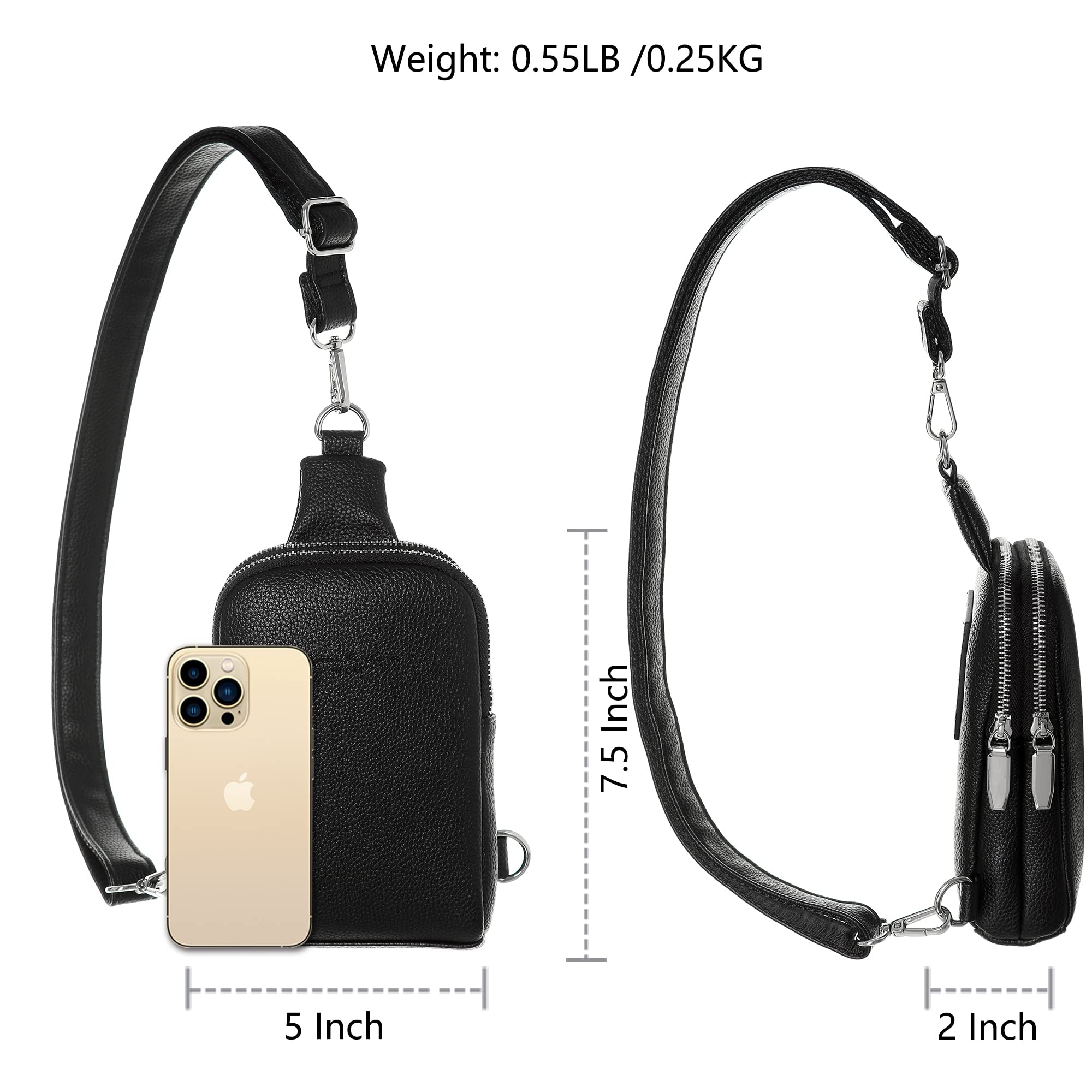 INICAT Genuine Leather Crossbody Bag for Women - Stylish Small Sling Bag & Fanny Pack - Perfect for Travel, Shopping & Everyday Use