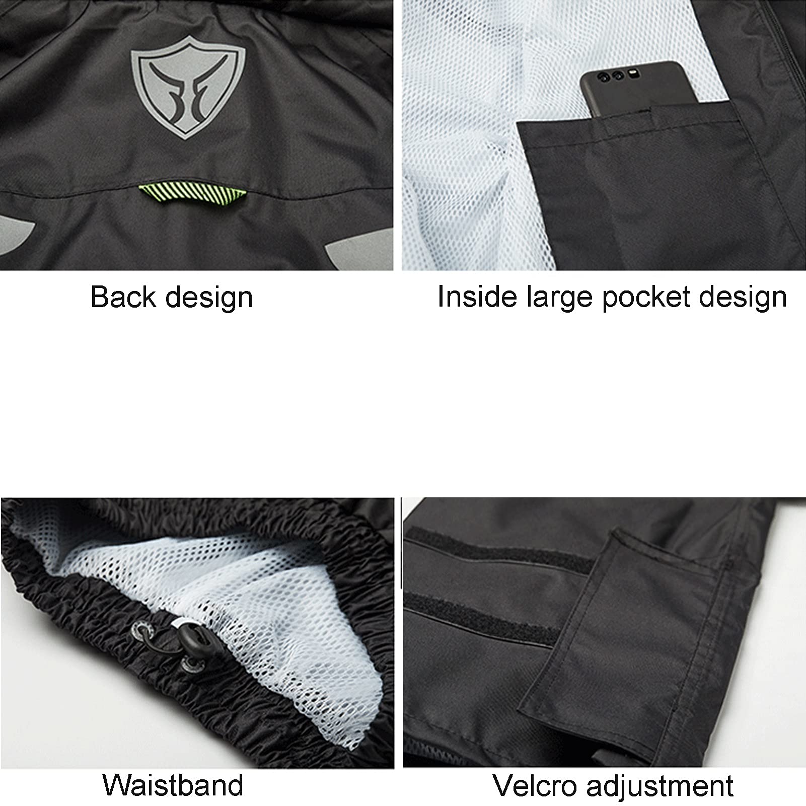 Waterproof Rain Jacket with Hood for Men & Women - Lightweight Windproof Raincoat & Pants Set (Yellow, X-Large) - Outdoor Hiking, Camping & Commuting Protection