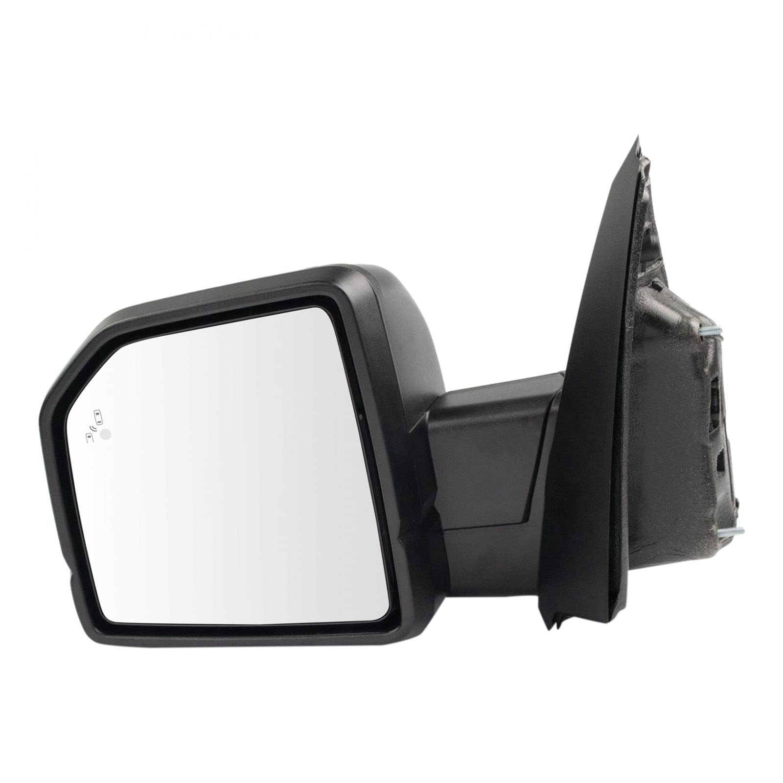 Heated Signal Mirror with Blind Spot Spotlight for Ford - Textured Black Left Side (LH) - Enhanced Visibility & Safety for Night Driving & Parking