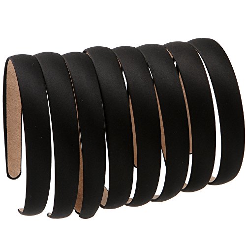 LONEEDY 8 Pack Non-Slip Hard Headbands for Women - 2cm Wide Black Hair Bands for Sports, Workout, Yoga & Everyday Use