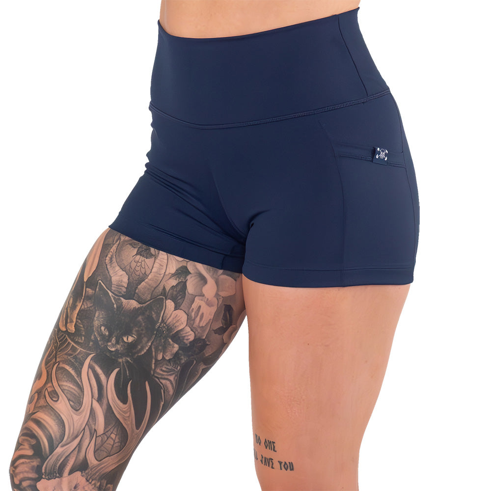 Men's Casual Navy Blue Shorts - Comfortable Everyday Wear for Summer, Gym, and Outdoor Activities