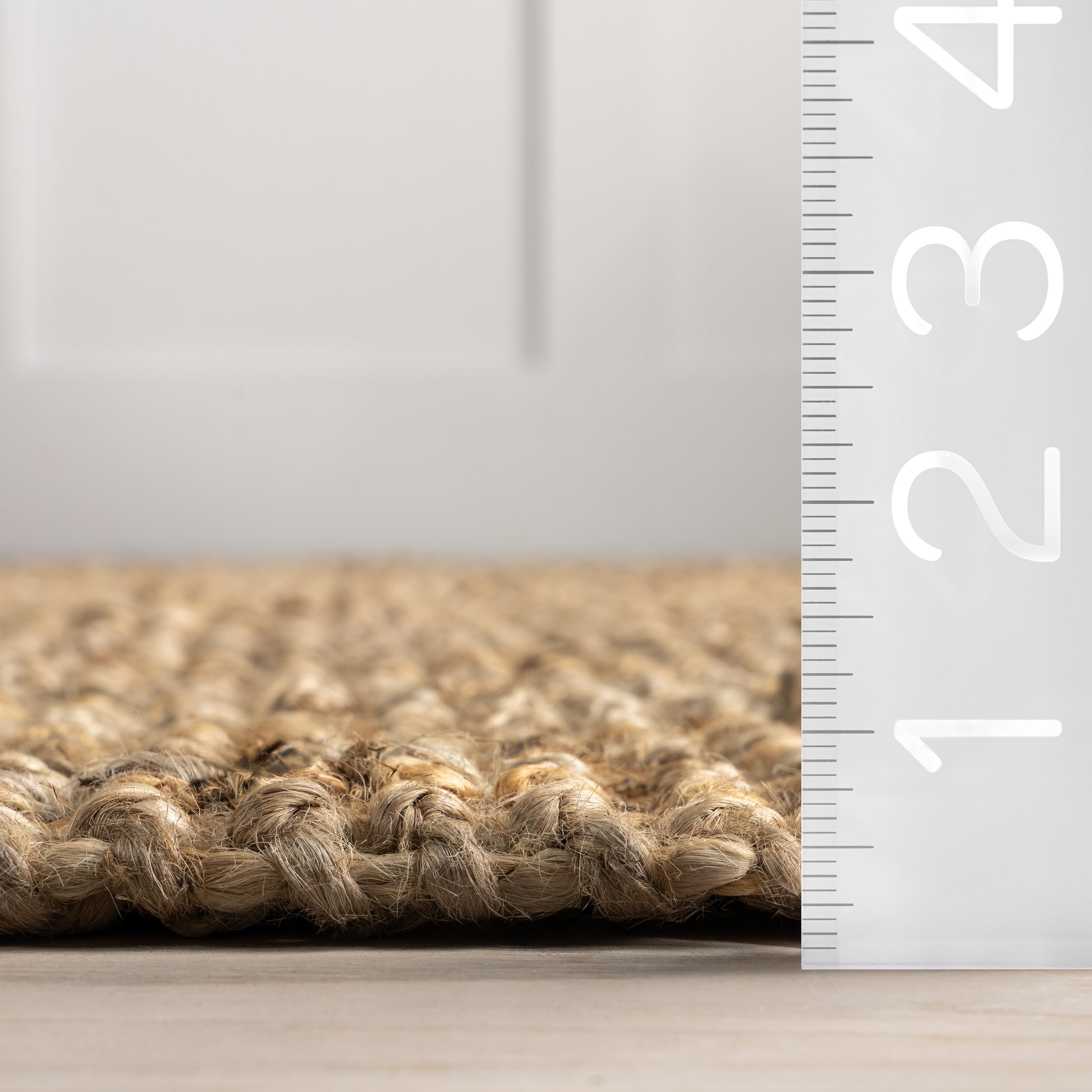 nuLOOM 8' Round Daniela Jute Tassel Hand Woven Area Rug - Natural Chunky Farmhouse Design, Solid Natural Fiber Rug for Bedroom, Dining Room, Living Room, Hallway, Office & Entryway - Perfect for Boho Decor, Cozy Home & Farmhouse Style Interiors