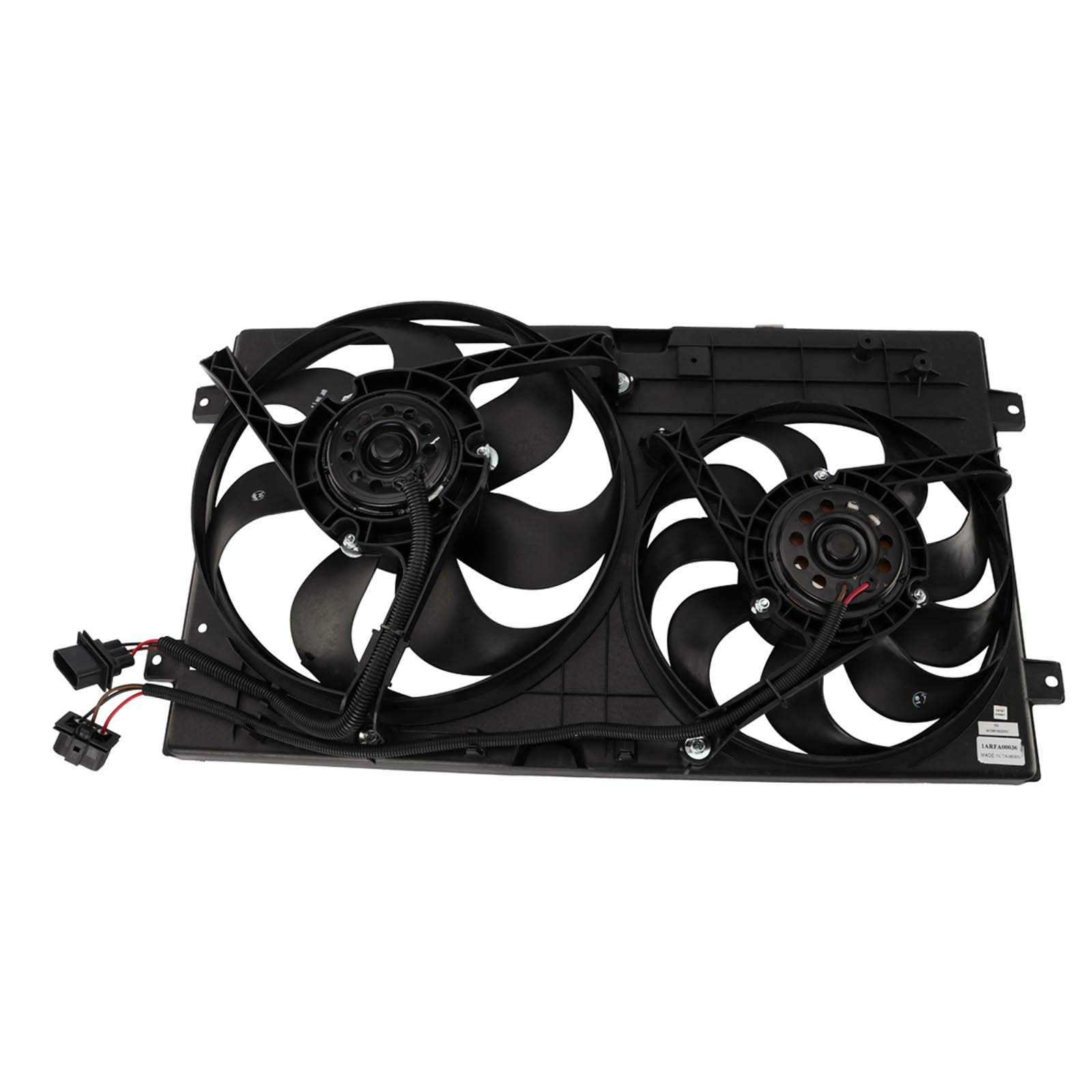 TRQ Radiator Dual Cooling Fan Assembly for 1998-2005 Volkswagen Beetle - Replacement for VW3115101 - High Performance Cooling System Part for Engine Overheating Prevention (Perfect for Summer Driving & Heavy Traffic Conditions)