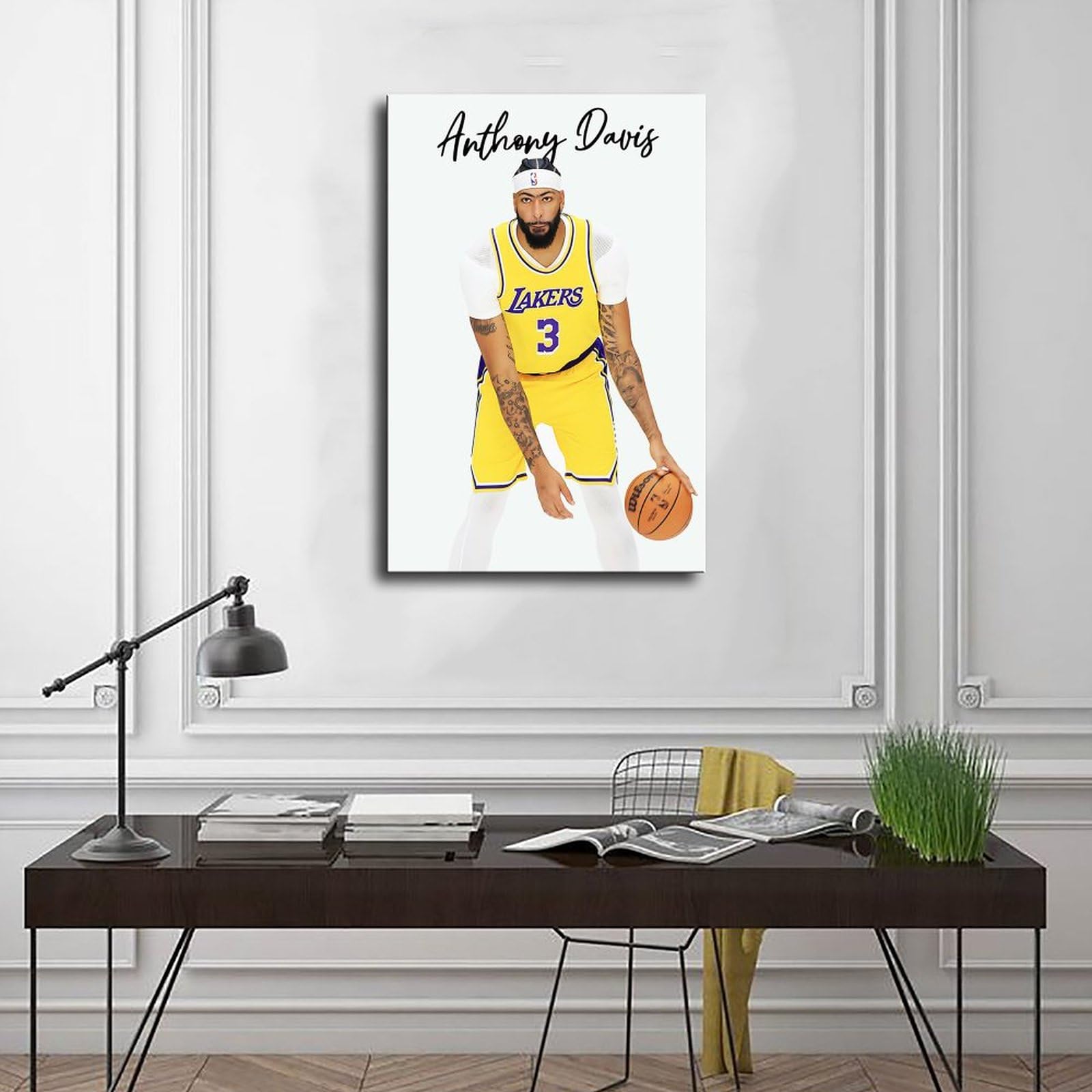 BAVIEN Anthony Davis Basketball Poster - 24x36 Inch (60x90cm) Canvas Wall Art for Sports Fans - Perfect for Bedroom, Office & Man Cave Decor - Great Gift for NBA Lovers & Basketball Enthusiasts